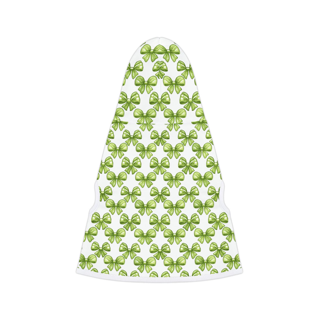 Lime Coquette Bows Cute Pet Hoodie - Adorable Puppy Sweater, Small Dog Outfit, Furry Friend Gift, Pet Apparel, Animal Lover Present