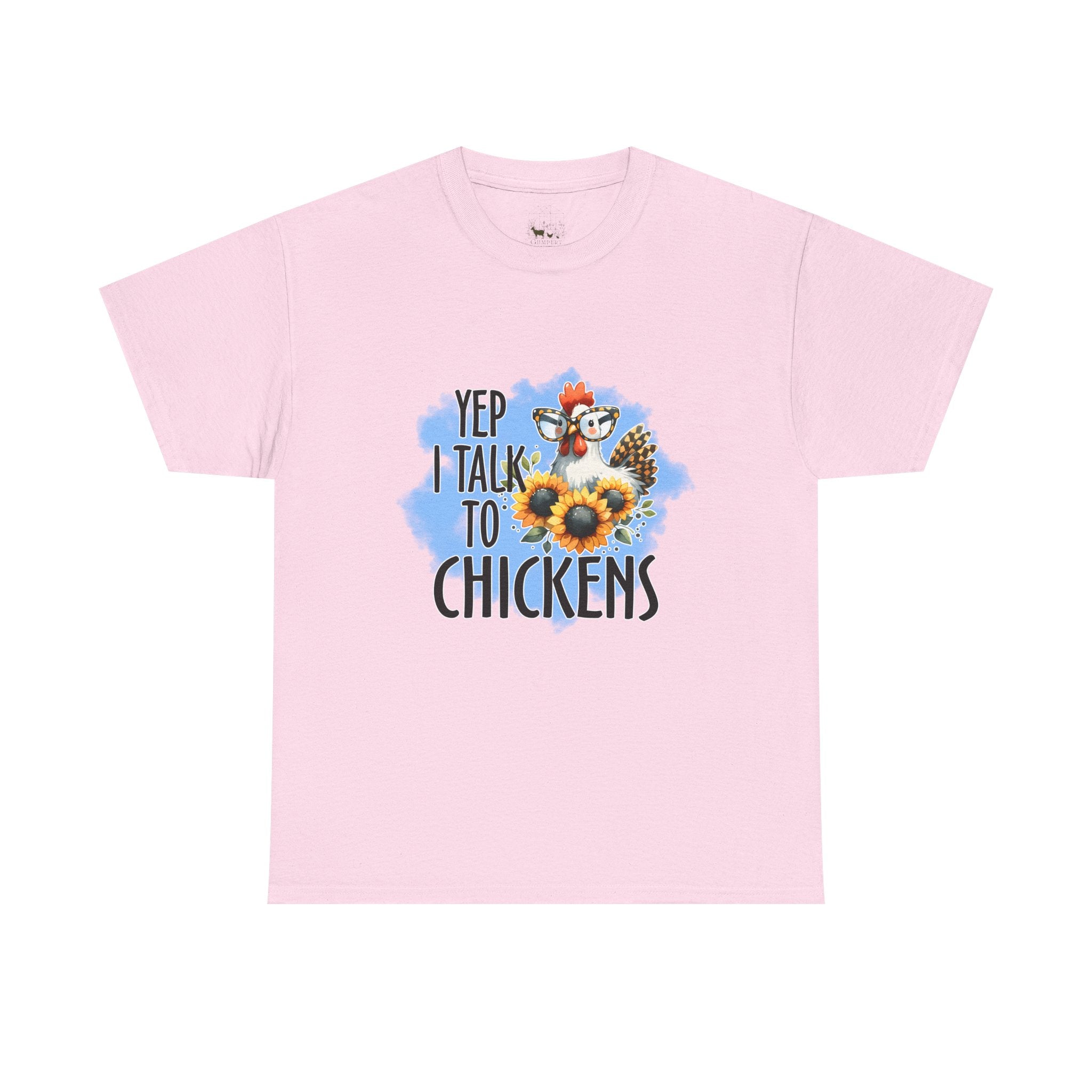 Yep I Talk to Chickens T-Shirt – Funny Chicken Mom Tee, Sunflower Chicken Shirt, Farmhouse Homestead Apparel