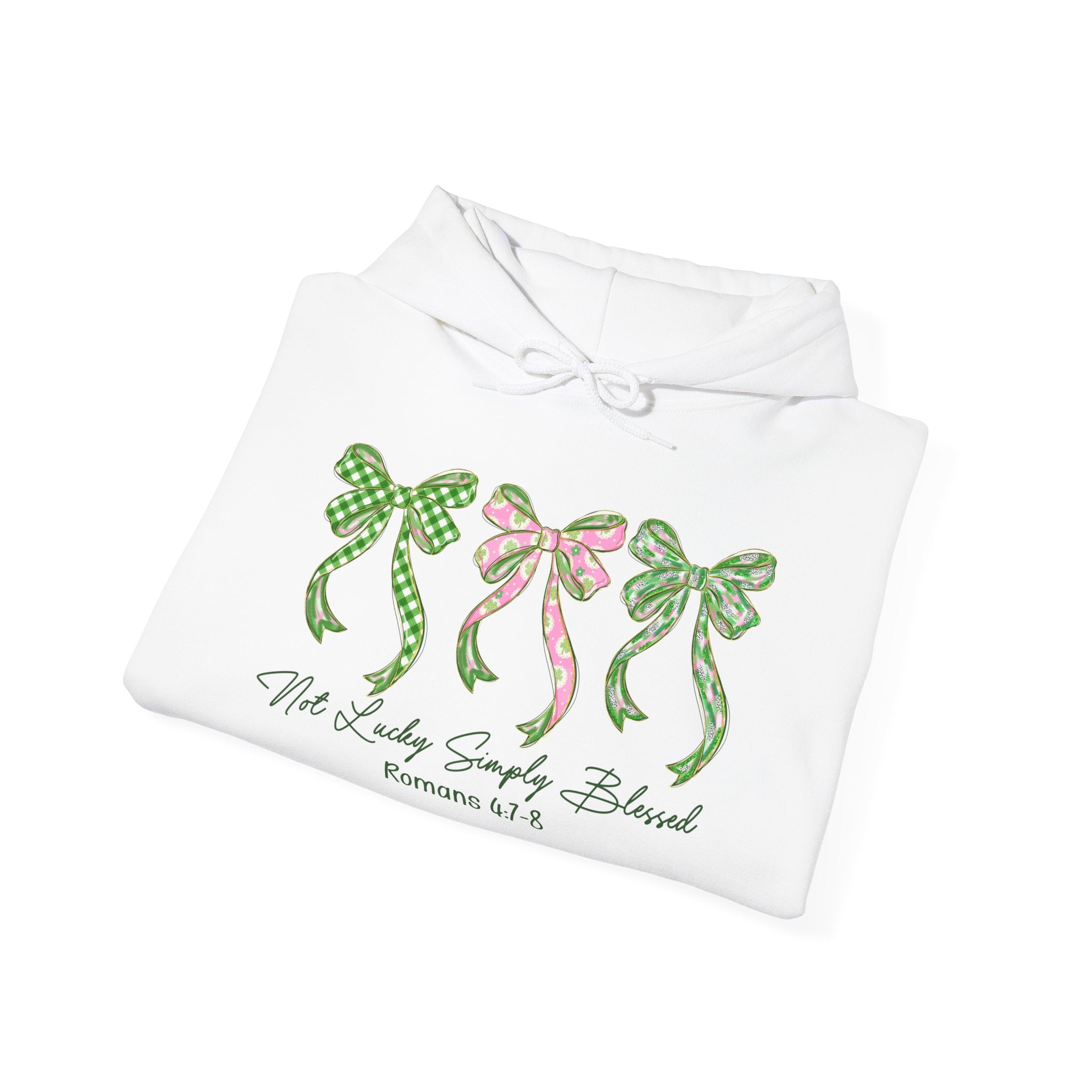 Not Lucky Simply Blessed Shirt | Romans 4:7–8 Christian St Patrick’s Day Tee | Faith Bow Shirt | Farmhouse Christian Apparel | Cottagecore Christian Shirt | Homestead Faith Clothing
