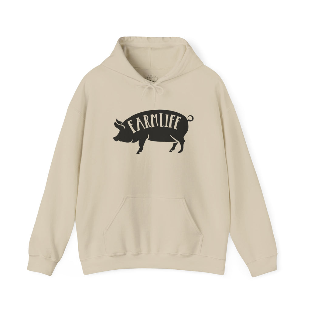 Farmhouse Pig Silhouette Hoodie – Farm Life Sweatshirt, Pig Lover Pullover, Homestead Hoodie, Mini Pig Apparel, Farm Animal Hoodie, Country Living Unisex Hoodie