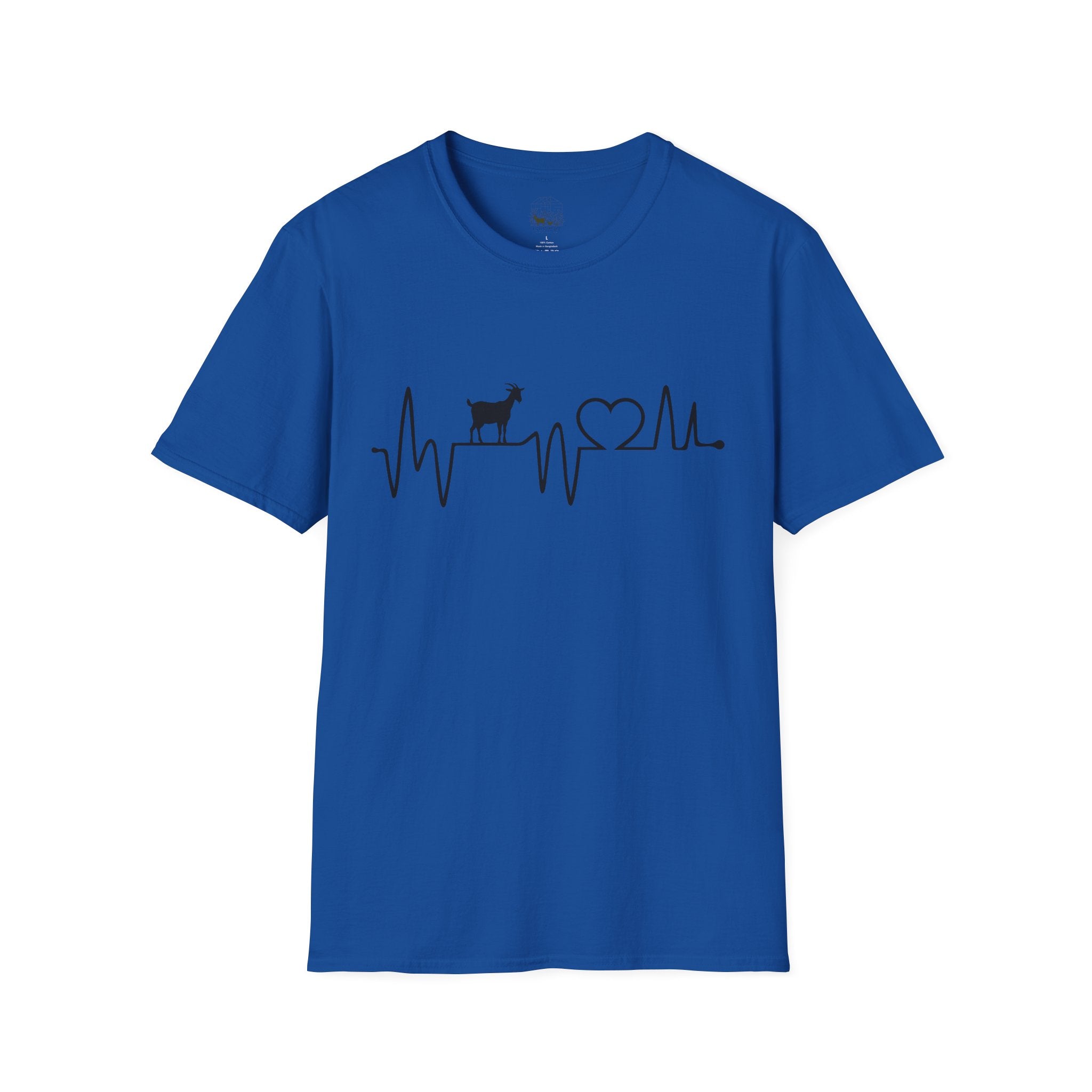 Goat Heartbeat Unisex T-Shirt | Minimalist Goat Lover ECG Farm Life Tee