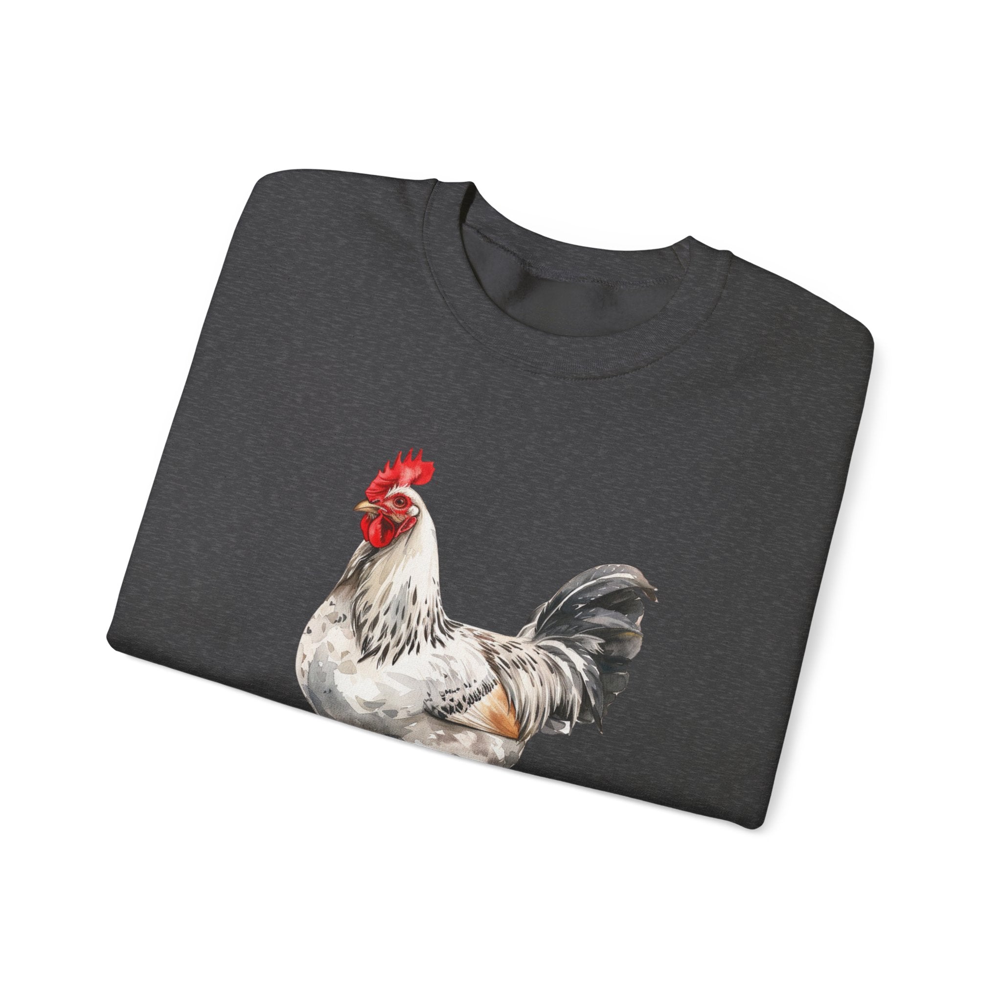 Light Sussex Rooster Sweatshirt – Farmhouse Chicken Crewneck, Heritage Sussex Rooster Pullover, Homestead Apparel