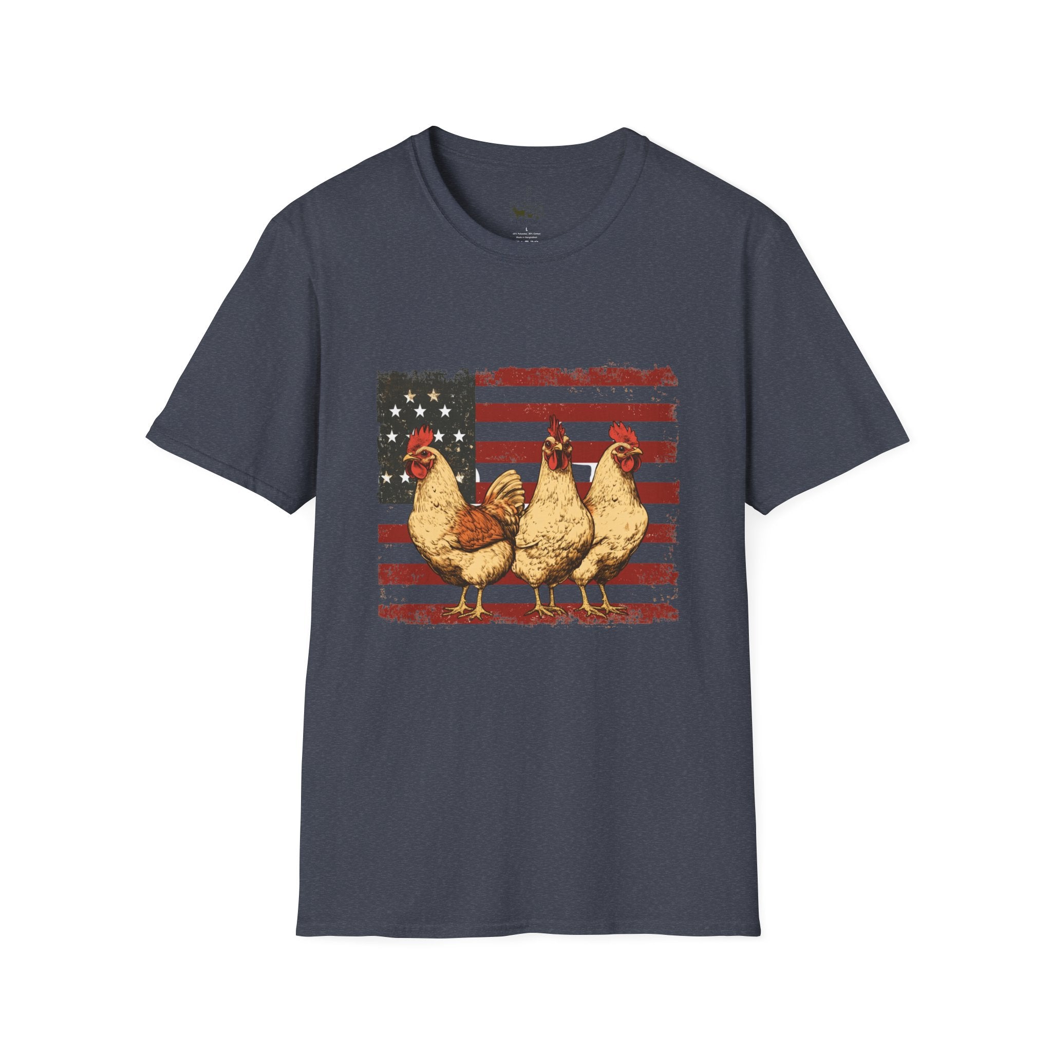 American Flag Chickens T-Shirt – American Flag Hen Shirt, Farm Life Tee, 4th of July Chicken Shirt, Backyard Chicken Keeper Gift, Homestead Farm Apparel