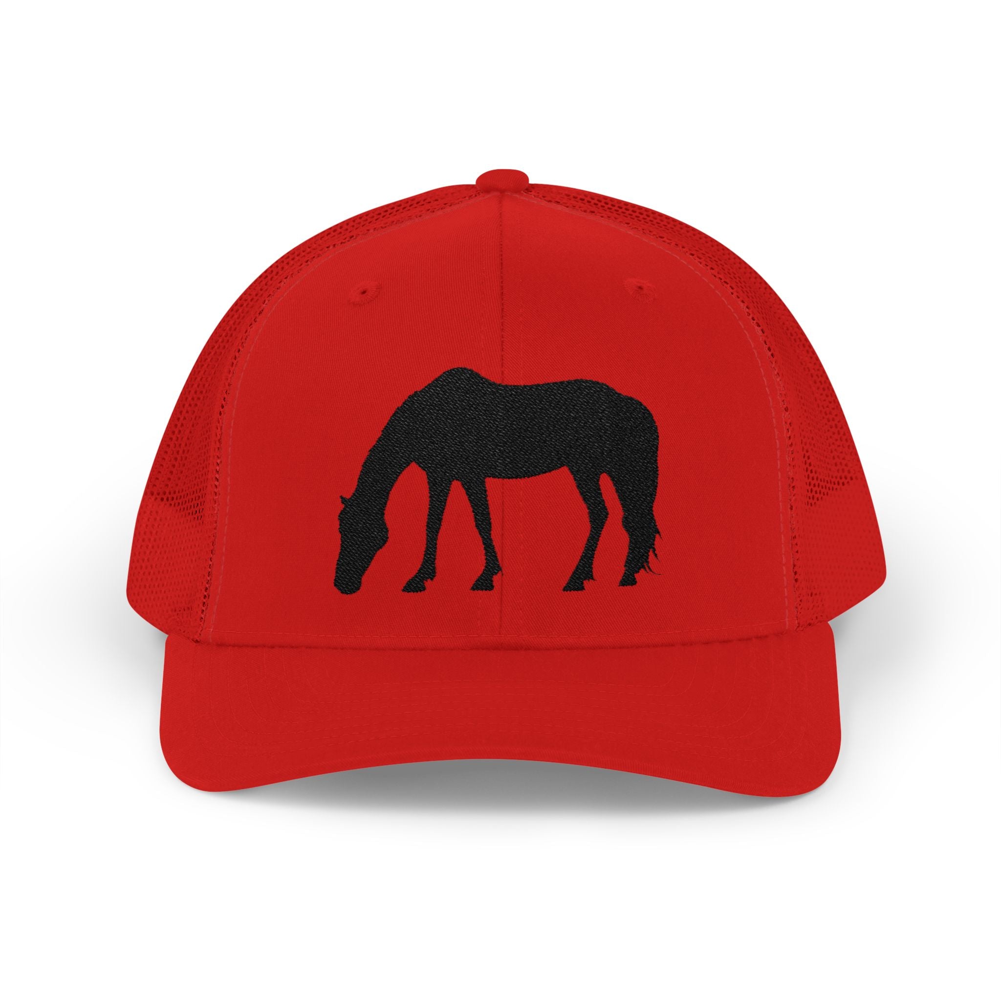 Grazing Horse Trucker Hat | Farm Life Mesh Snapback Cap | Equestrian Horse Lover Hat | Rustic Ranch & Cottagecore Farm Cap