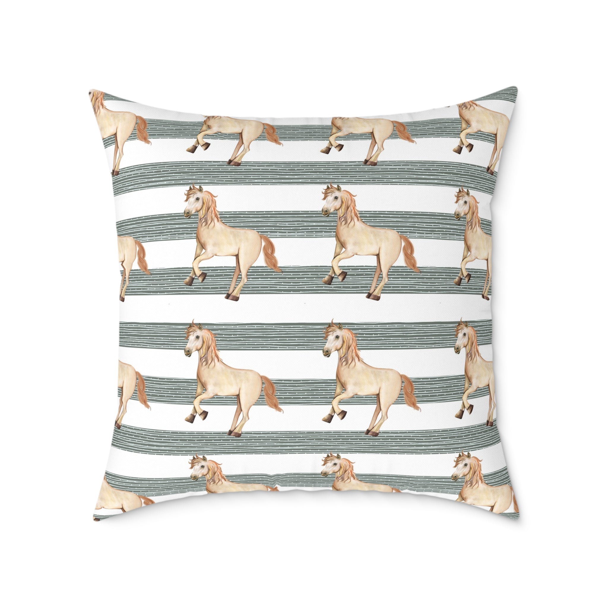 Horse Throw Pillow | Farmhouse Horse Accent Pillow | Rustic Equestrian Decor Cushion | Cottagecore Horse Home Decor | Gumpert Homestead