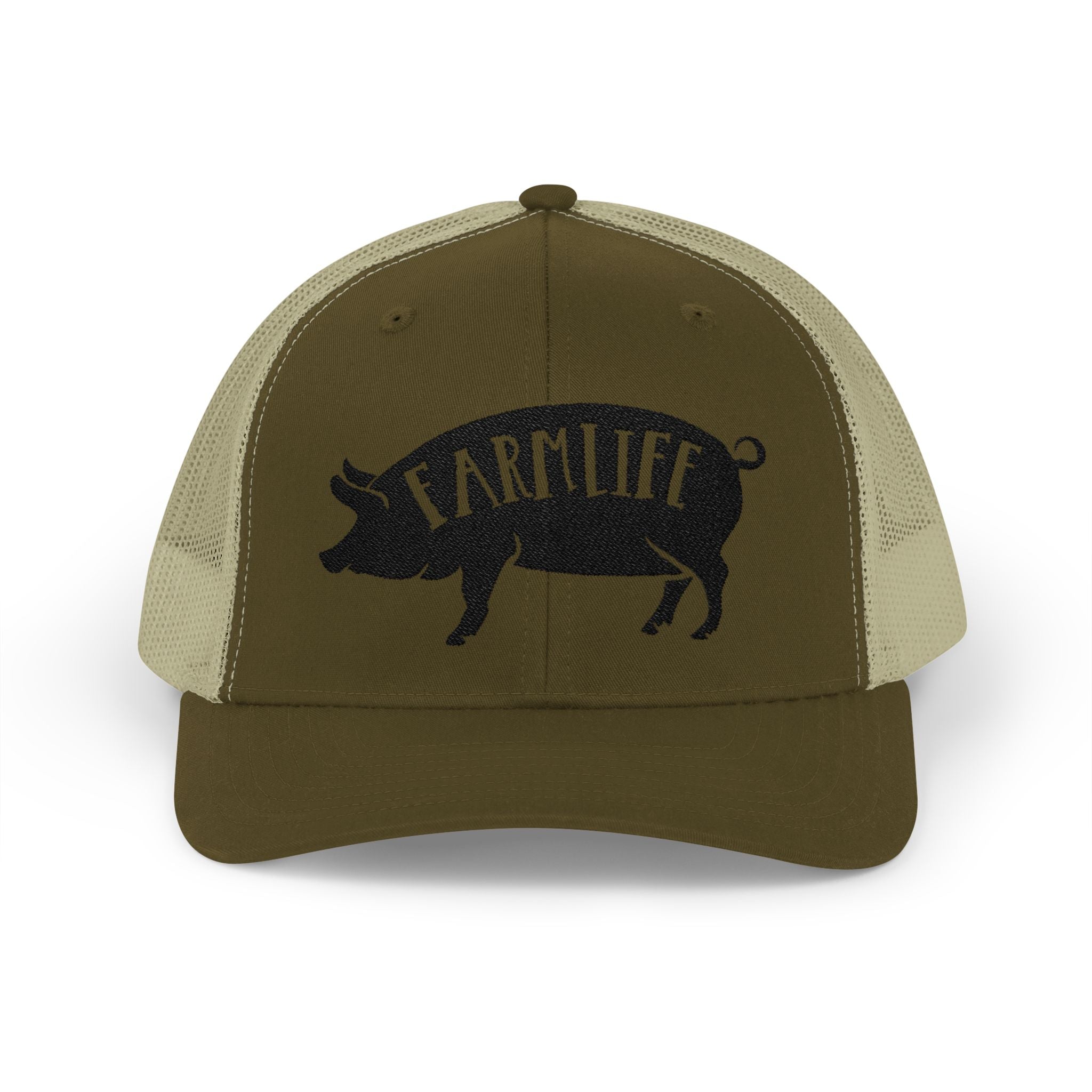 Farm Life Pig Snapback Trucker Hat – Rustic Farm Trucker Cap, Homestead Hat, Pig Lover Farm Cap, Country Lifestyle Mesh Hat