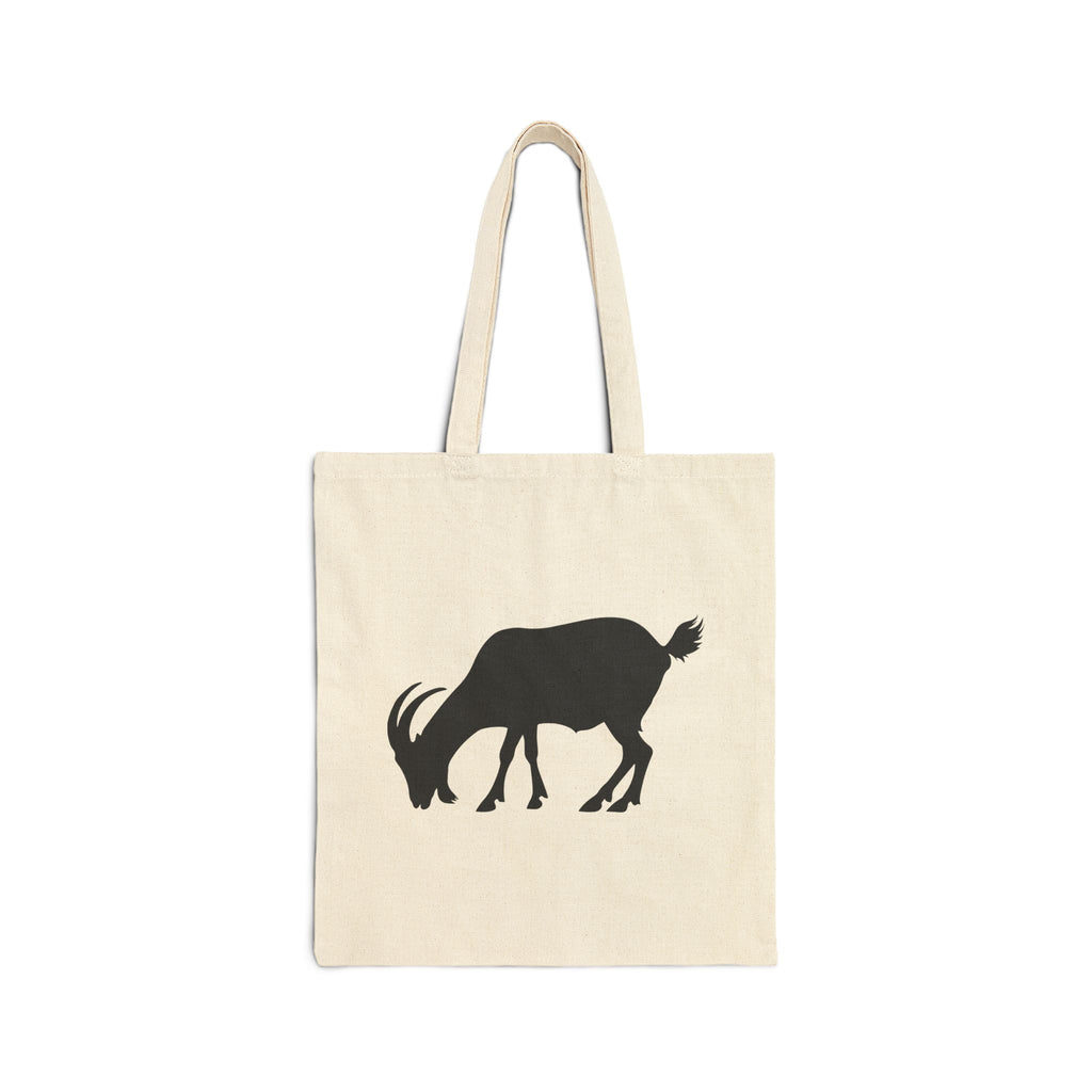 Goat Silhouette Canvas Tote Bag – Farmhouse Goat Market Bag, Homestead Reusable Shopping Tote, Rustic Farm Gift