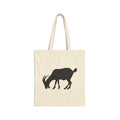 Goat Silhouette Canvas Tote Bag – Farmhouse Goat Market Bag, Homestead Reusable Shopping Tote, Rustic Farm Gift