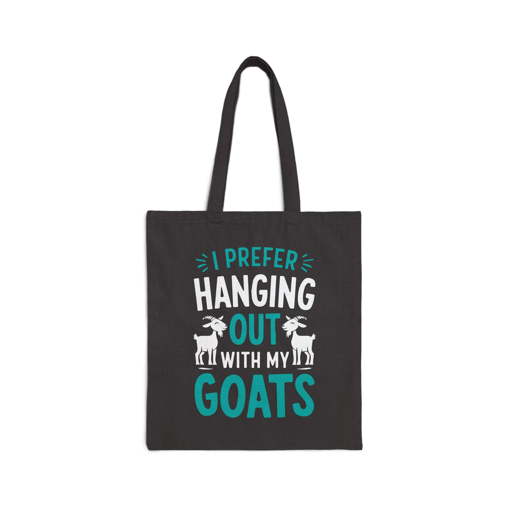 I Prefer Hanging Out With My Goats Tote Bag | Funny Goat Lover Canvas Bag | Goat Mom Gift | Farm Life Tote | Reusable Market Bag | Gumpert Homestead