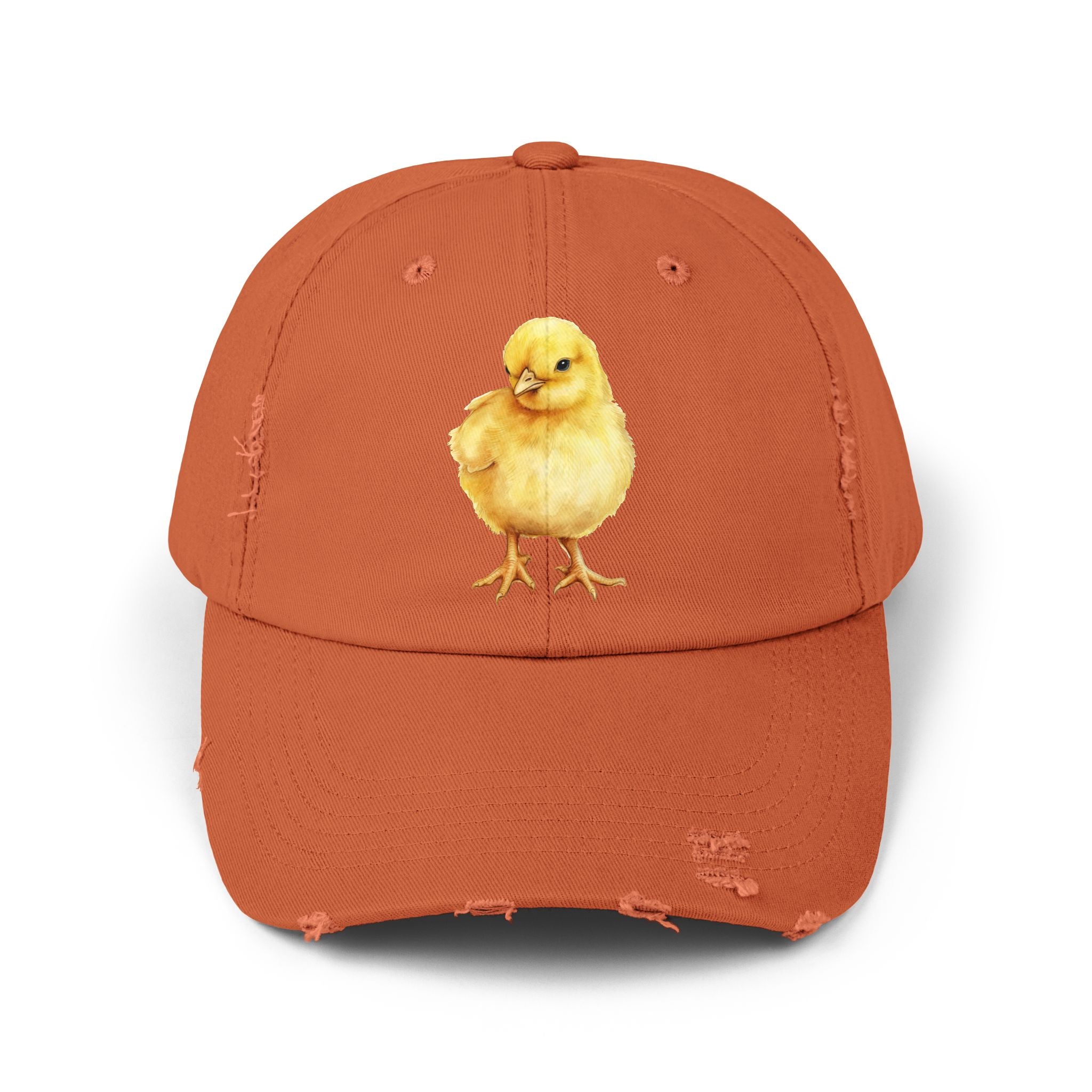 Baby Chick Distressed Baseball Cap – Chicken Mom Hat, Farmhouse Poultry Cap, Cottagecore Farm Hat, Backyard Chicken Lover Gift