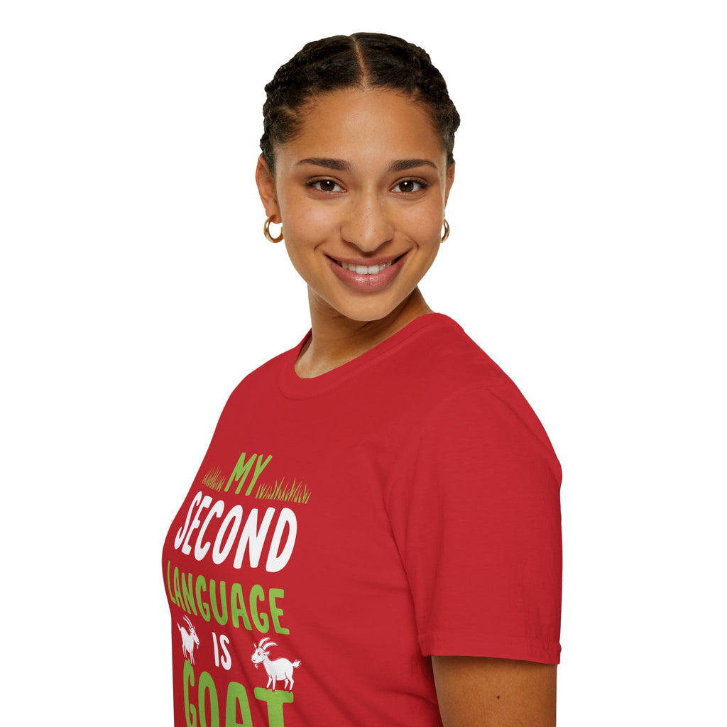 My Second Language Is Goat Funny Unisex T-Shirt | Goat Lover Farm Life Tee
