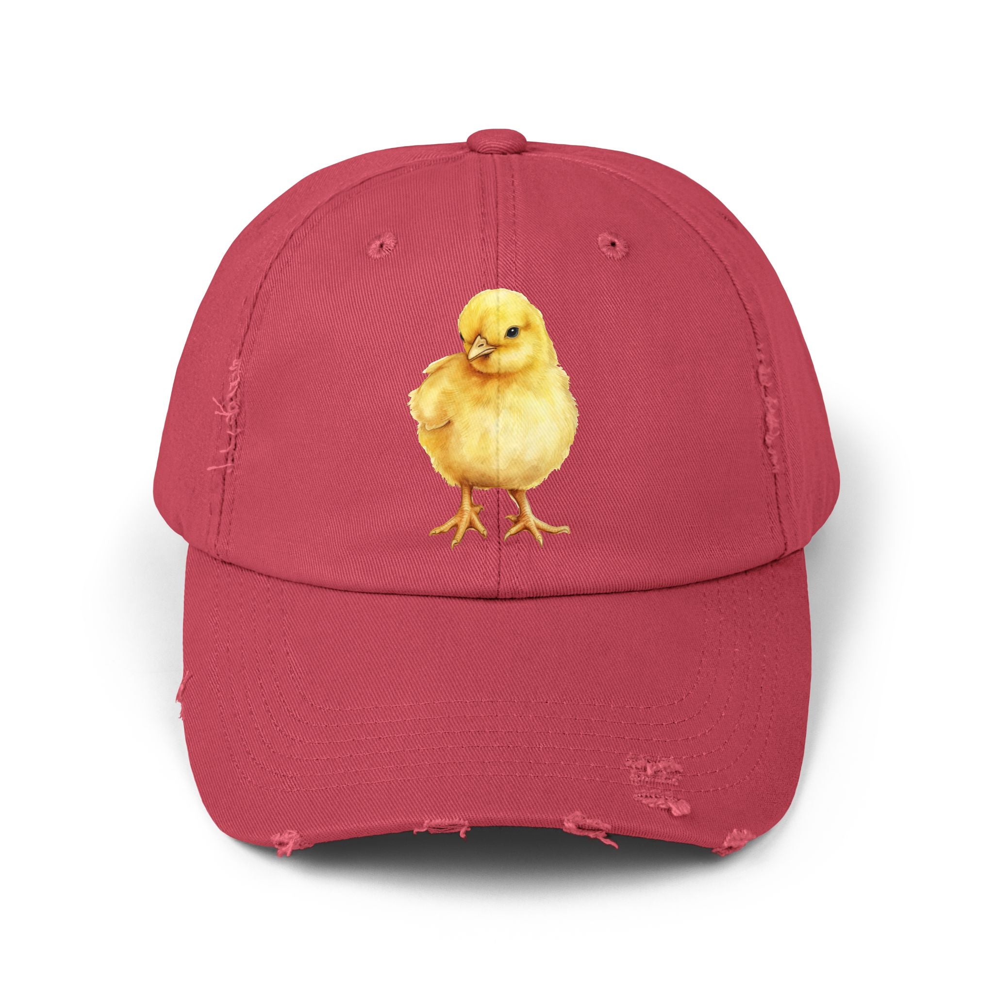 Baby Chick Distressed Baseball Cap – Chicken Mom Hat, Farmhouse Poultry Cap, Cottagecore Farm Hat, Backyard Chicken Lover Gift