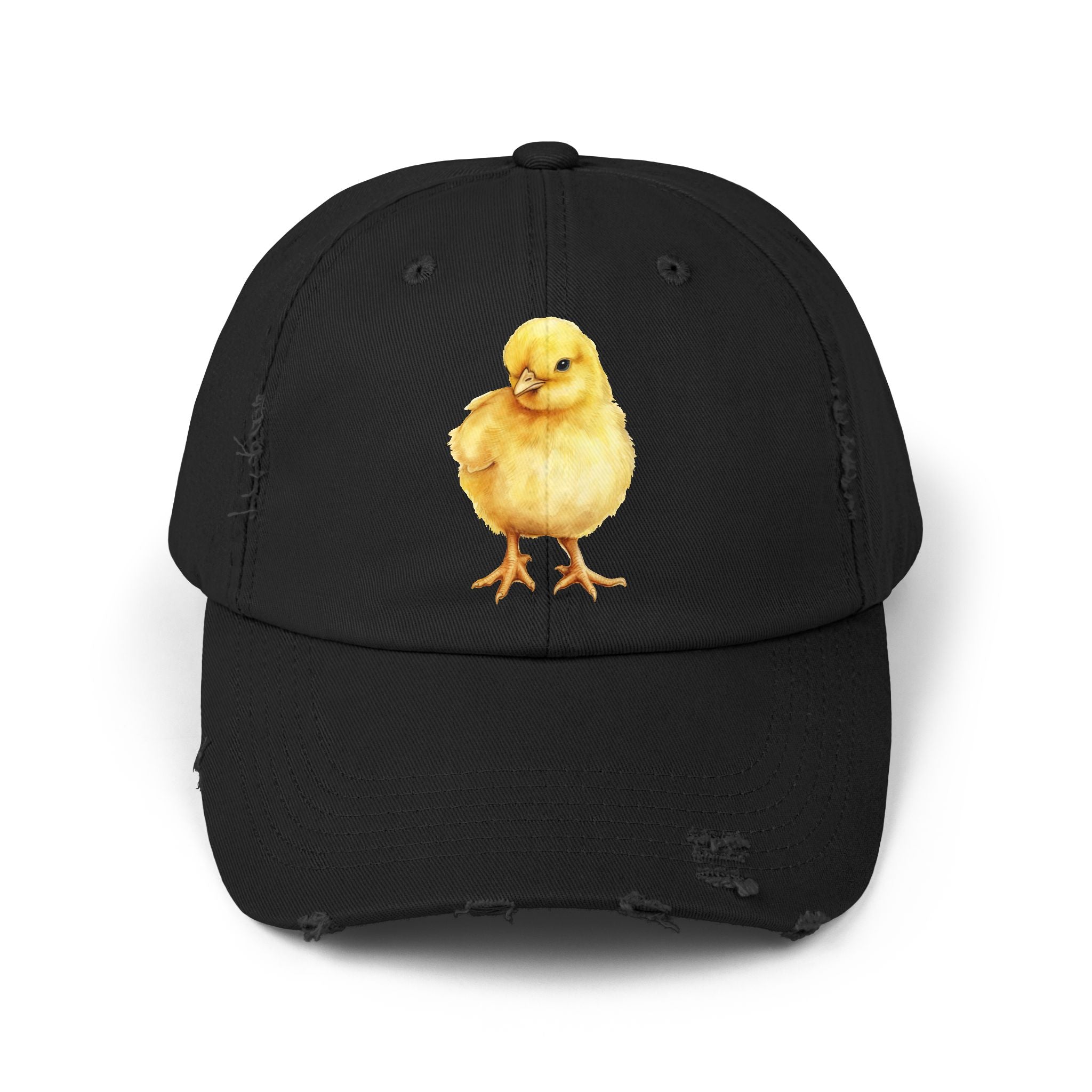 Baby Chick Distressed Baseball Cap – Chicken Mom Hat, Farmhouse Poultry Cap, Cottagecore Farm Hat, Backyard Chicken Lover Gift
