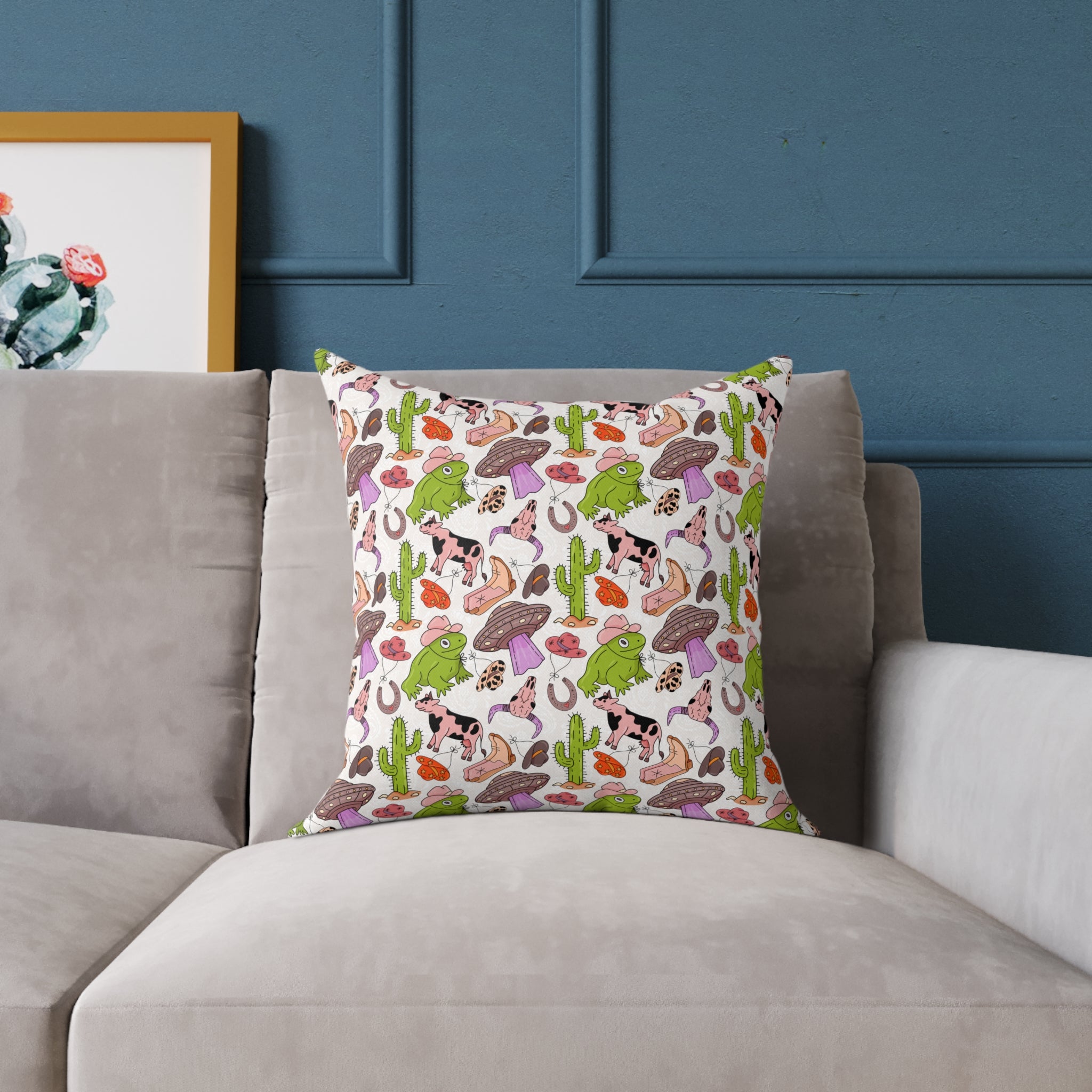 Pink Western Throw Pillow | Cowgirl Farmhouse Decor Pillow | Funky Western Accent Cushion | Gumpert Homestead