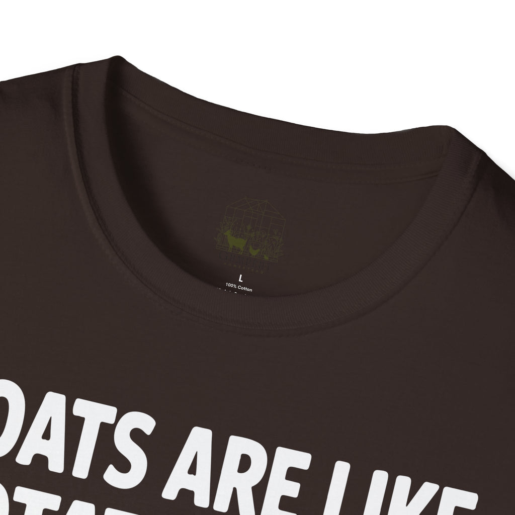 “Goats Are Like Potato Chips – You Can’t Have Just One” Funny Goat Lover Unisex T-Shirt | Farm Life Goat Tee