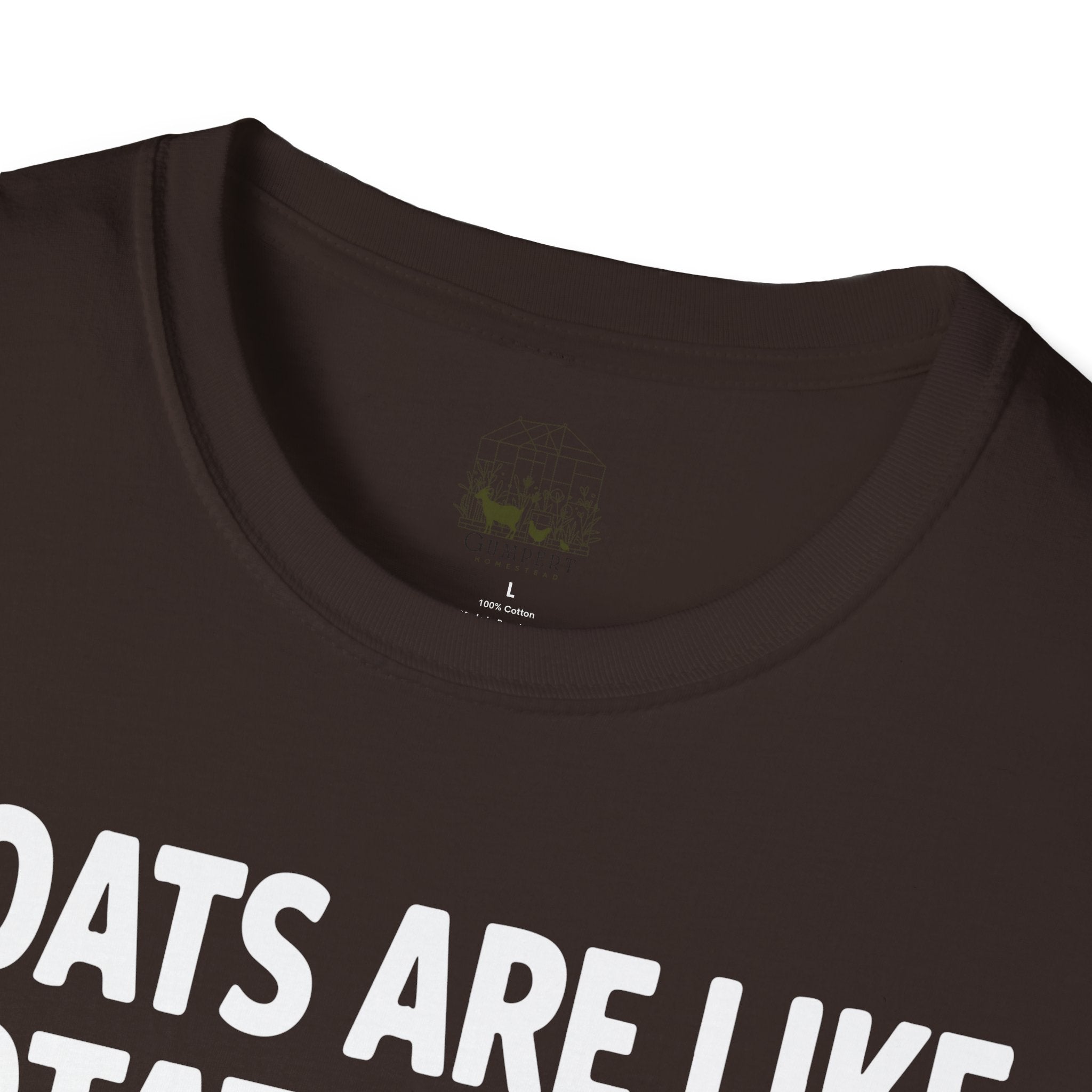 “Goats Are Like Potato Chips – You Can’t Have Just One” Funny Goat Lover Unisex T-Shirt | Farm Life Goat Tee