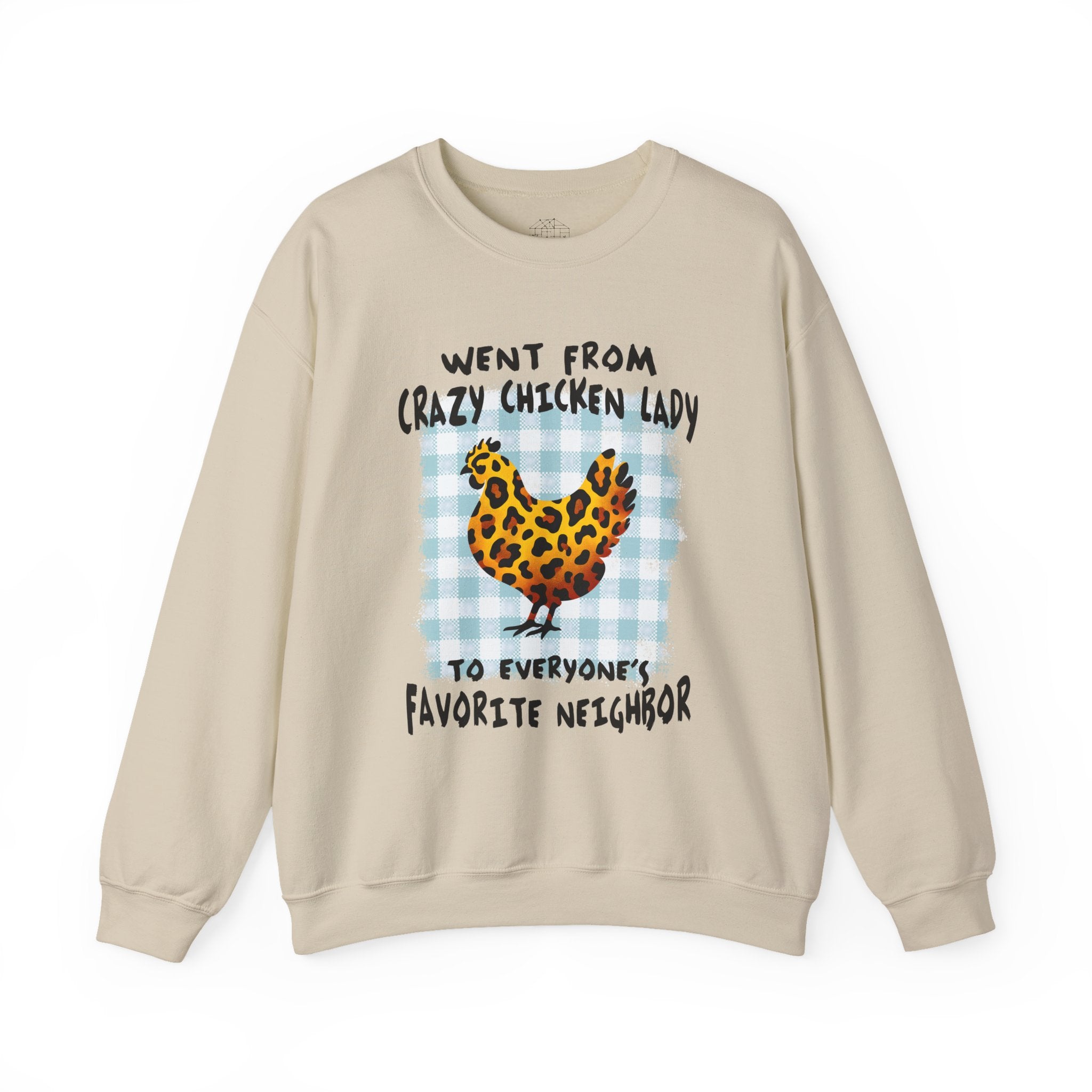 Went From Crazy Chicken Lady Sweatshirt – Funny Chicken Mom Crewneck, Farmhouse Homestead Neighbor Gift Pullover