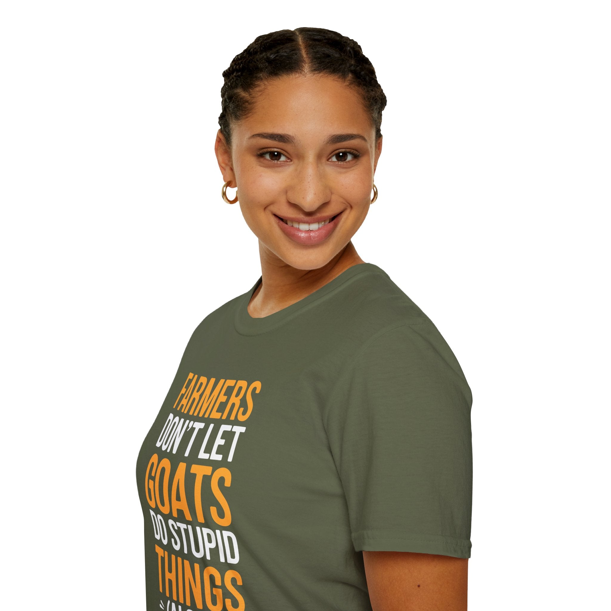 Farmers Don’t Let Goats Do Stupid Things Alone Funny Unisex T-Shirt | Goat Lover Farm Life Tee