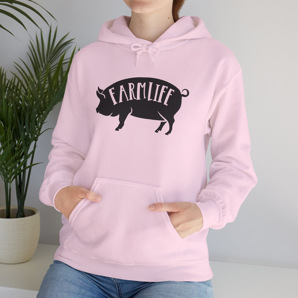 Farmhouse Pig Silhouette Hoodie – Farm Life Sweatshirt, Pig Lover Pullover, Homestead Hoodie, Mini Pig Apparel, Farm Animal Hoodie, Country Living Unisex Hoodie