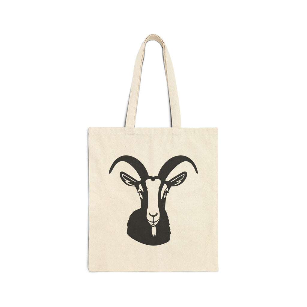 Goat Silhouette Canvas Tote Bag – Farmhouse Goat Market Bag, Homestead Reusable Shopping Tote, Rustic Farm Gift
