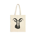 Goat Silhouette Canvas Tote Bag – Farmhouse Goat Market Bag, Homestead Reusable Shopping Tote, Rustic Farm Gift