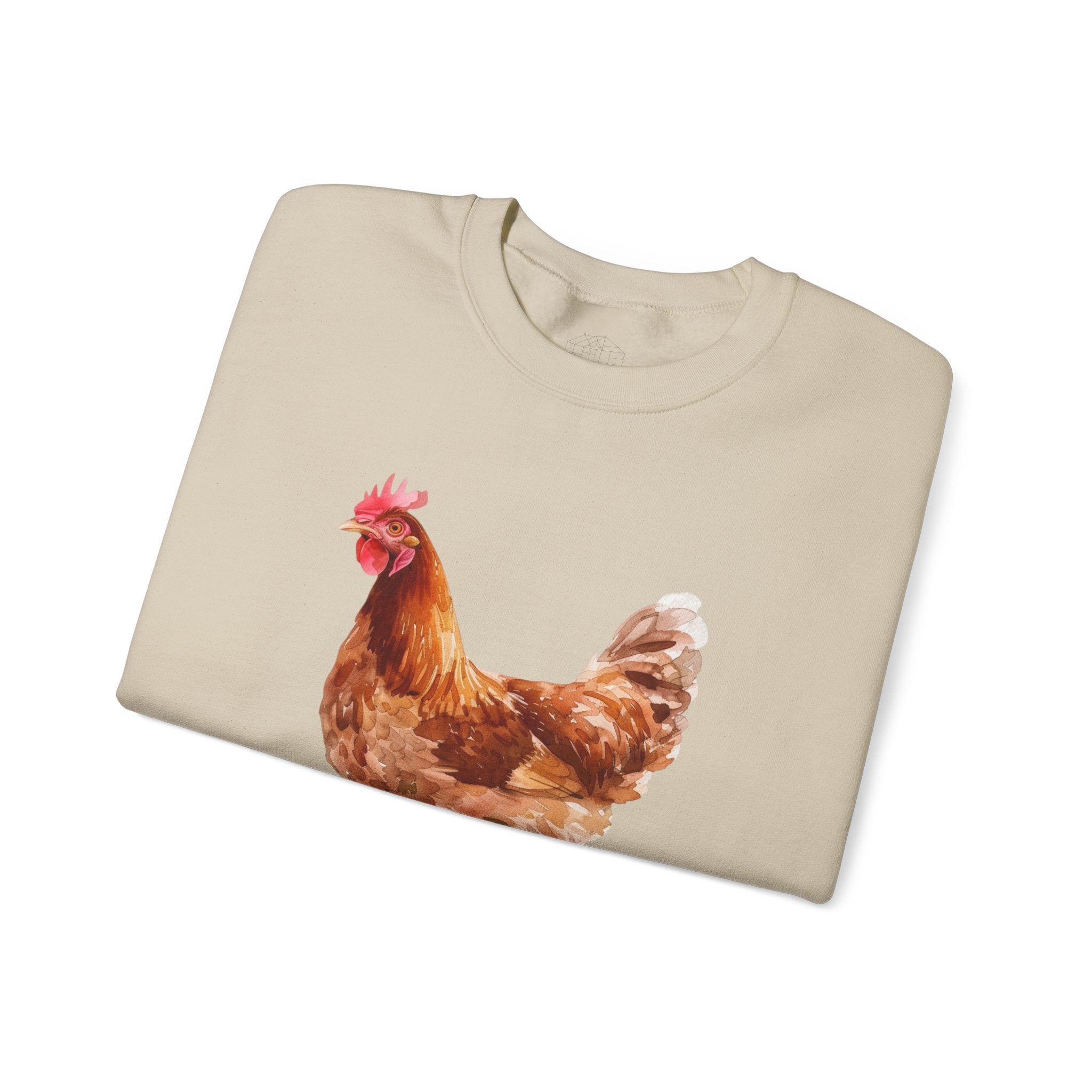 Rhode Island Red Hen Sweatshirt – Farmhouse Chicken Crewneck, Heritage Chicken Homestead Pullover, Unisex Gildan 18000