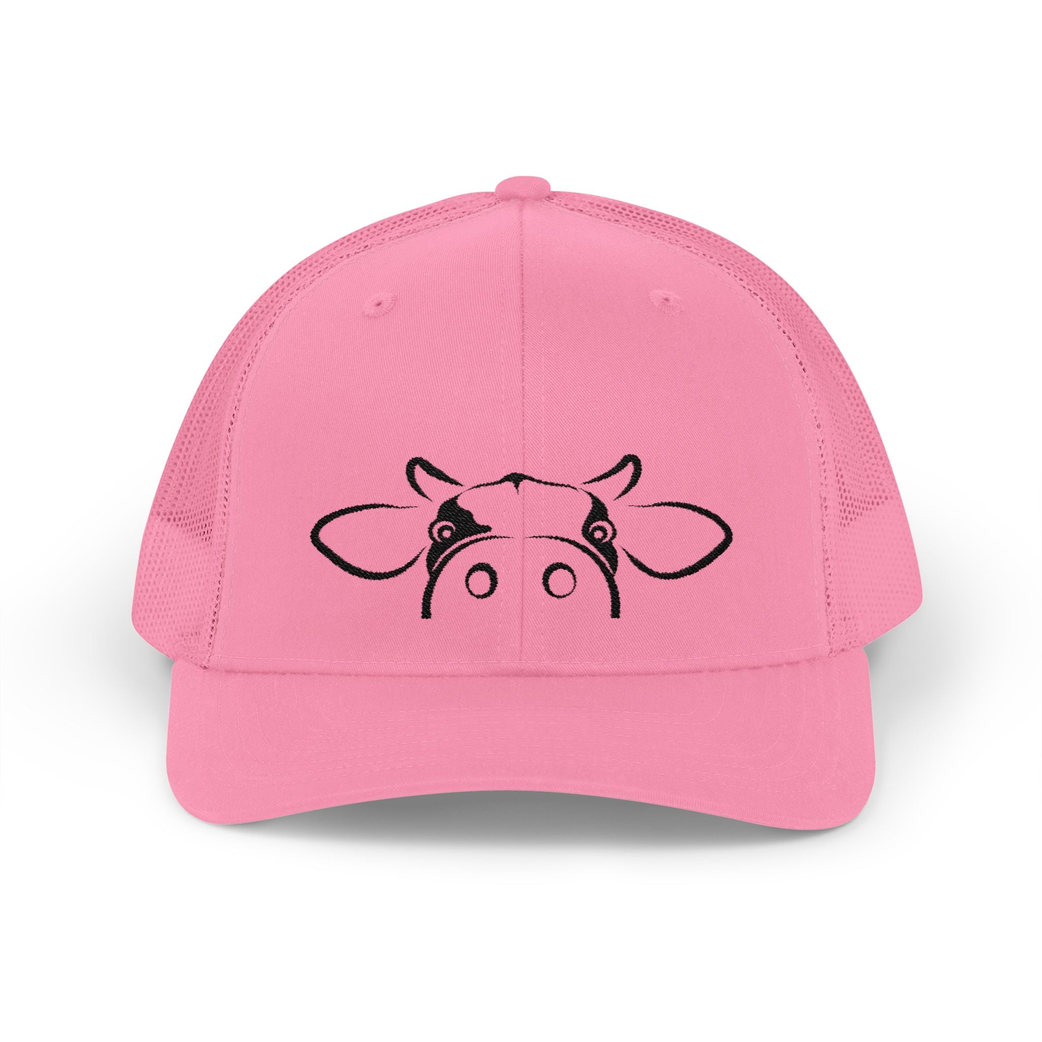Peekaboo Cow Pink Trucker Hat – Cute Farm Snapback Cap, Cow Lover Hat, Farm Girl Mesh Hat, Country Cottagecore Hat