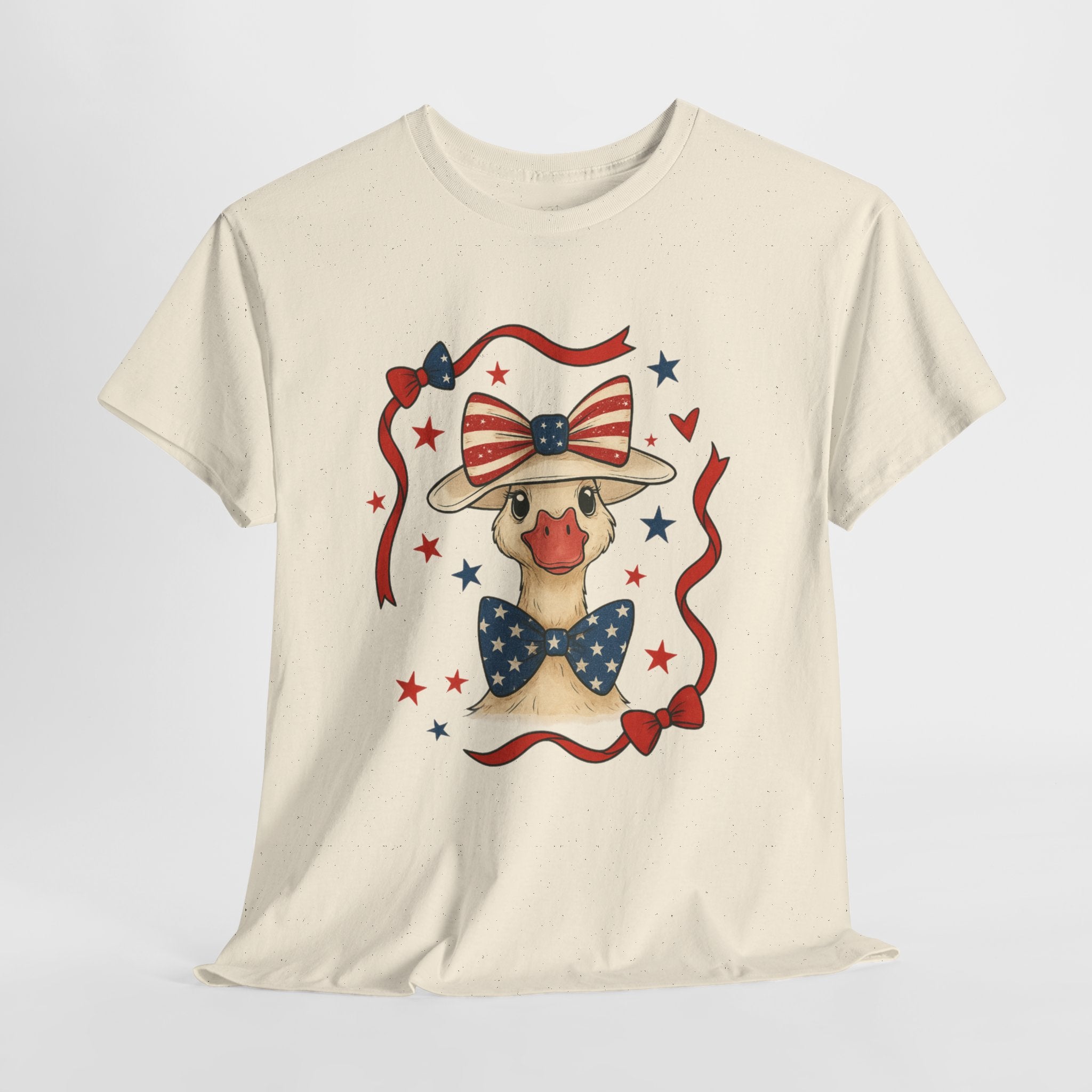 4th of July Goose T-Shirt | Patriotic Farm Goose Graphic Tee | Americana Country Shirt | Red White Blue Farm Animal Shirt | Homestead Summer Apparel