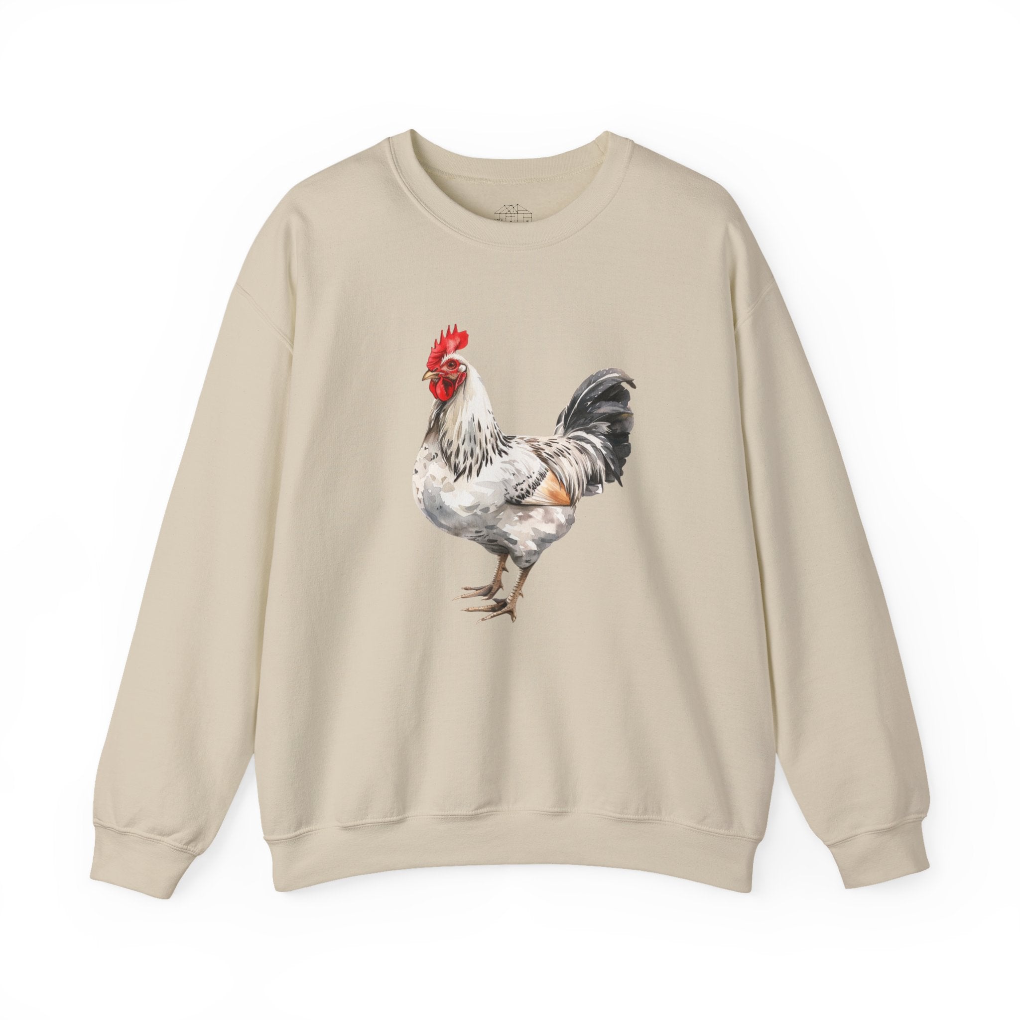 Light Sussex Rooster Sweatshirt – Farmhouse Chicken Crewneck, Heritage Sussex Rooster Pullover, Homestead Apparel