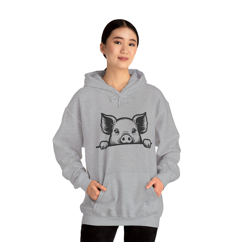 Peeking Pig Hoodie – Cute Pig Pullover Sweatshirt, Pig Lover Hoodie, Farm Life Hoodie, Mini Pig Apparel, Homestead Hoodie, Farm Animal Hoodie, Country Living Unisex Hoodie