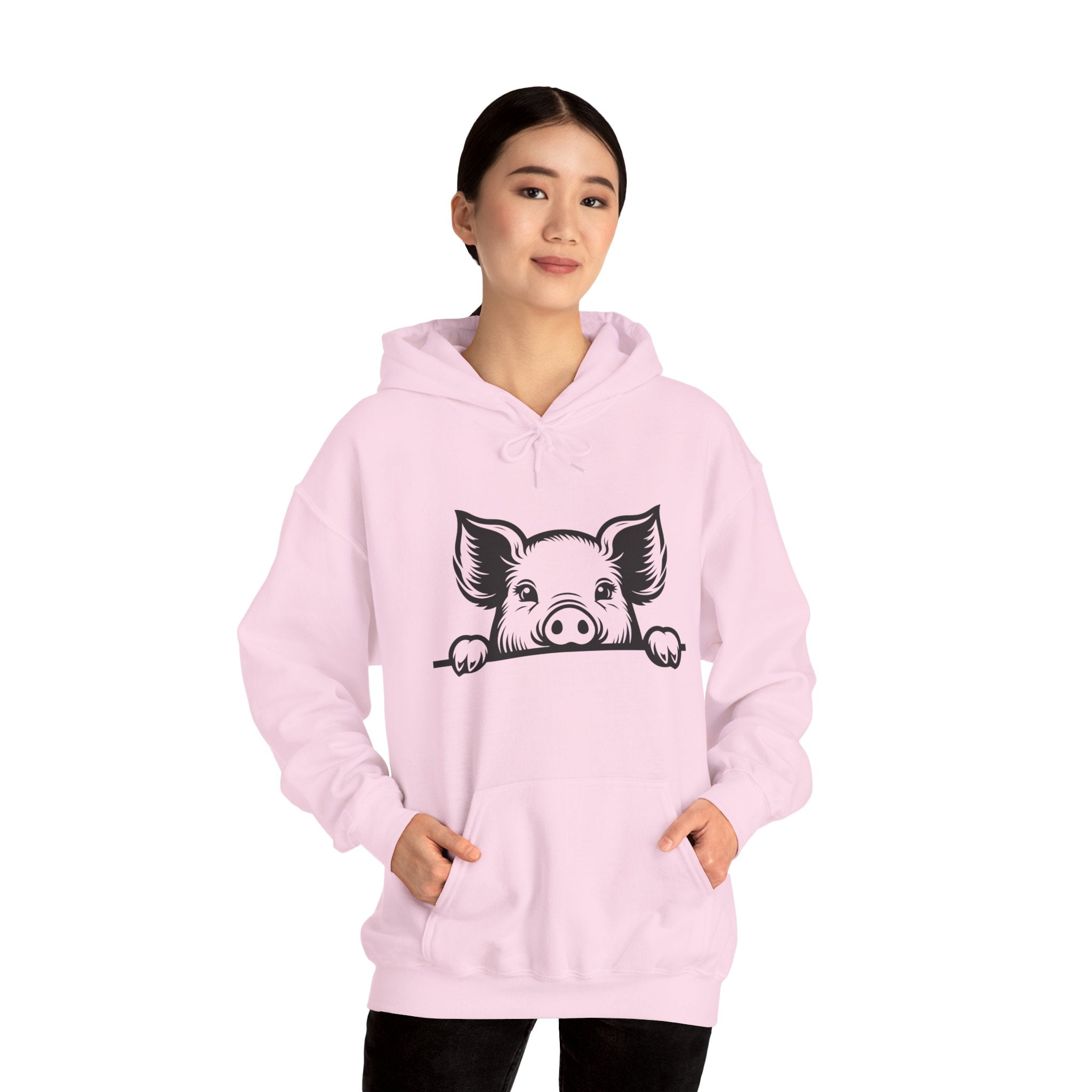 Peeking Pig Hoodie – Cute Pig Pullover Sweatshirt, Pig Lover Hoodie, Farm Life Hoodie, Mini Pig Apparel, Homestead Hoodie, Farm Animal Hoodie, Country Living Unisex Hoodie