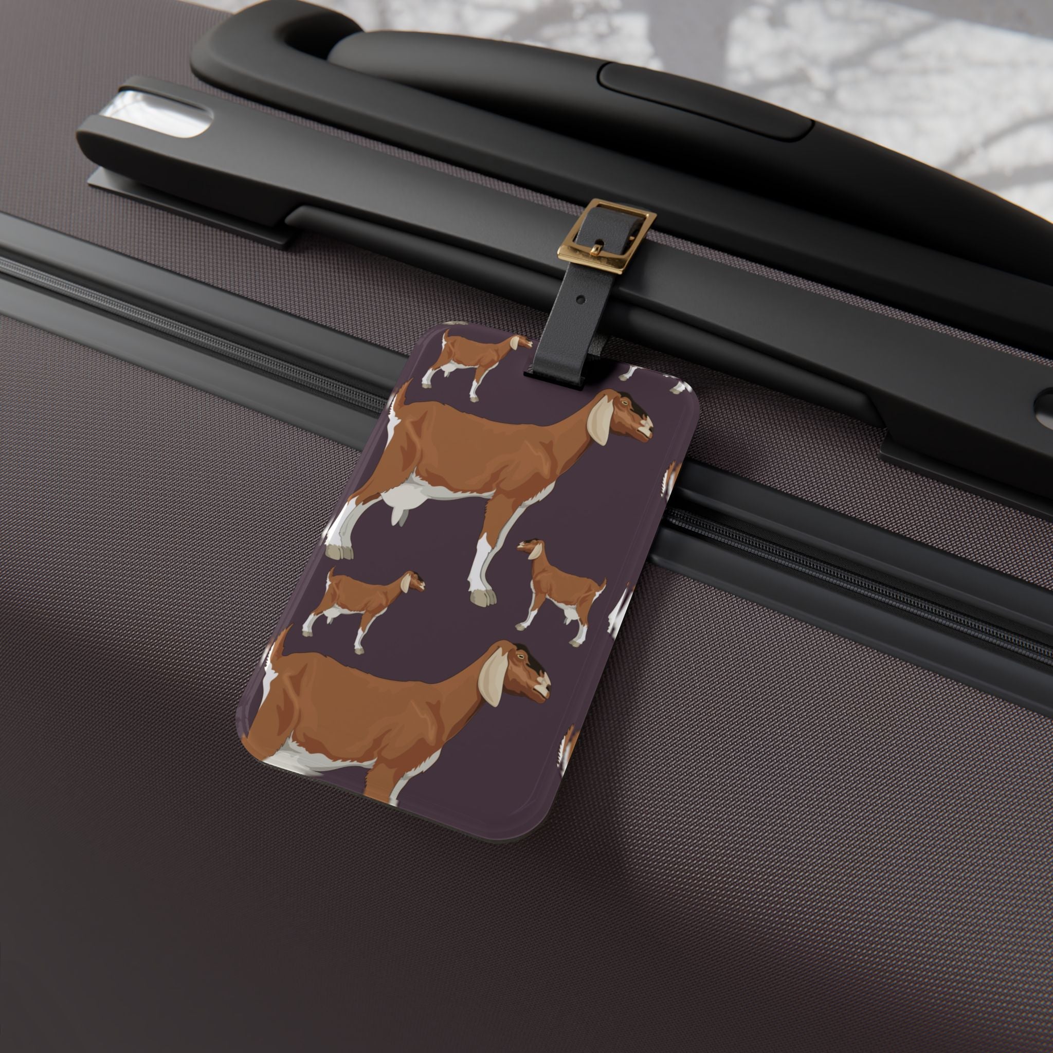 Goat Luggage Tag | Farmhouse Travel Accessory | Goat Lover Suitcase Tag | Rustic Farm Animal Bag Identifier | Gumpert Homestead