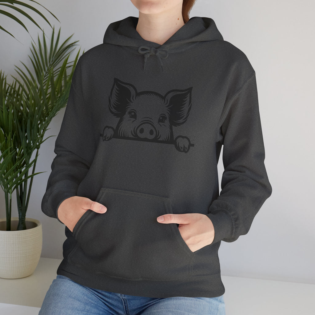 Peeking Pig Hoodie – Cute Pig Pullover Sweatshirt, Pig Lover Hoodie, Farm Life Hoodie, Mini Pig Apparel, Homestead Hoodie, Farm Animal Hoodie, Country Living Unisex Hoodie