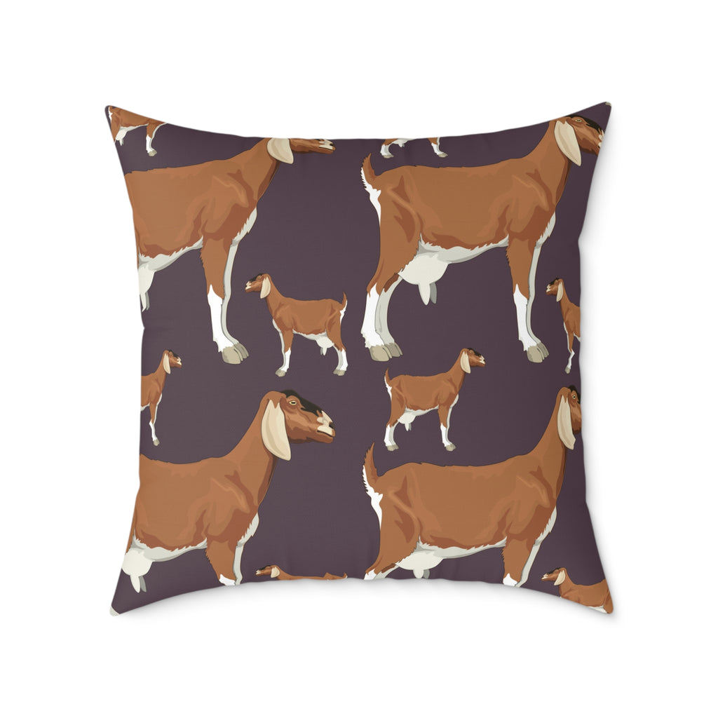 Goat Throw Pillow | Farmhouse Goat Accent Pillow | Rustic Goat Home Decor Cushion | Country Farm Animal Pillow | Gumpert Homestead