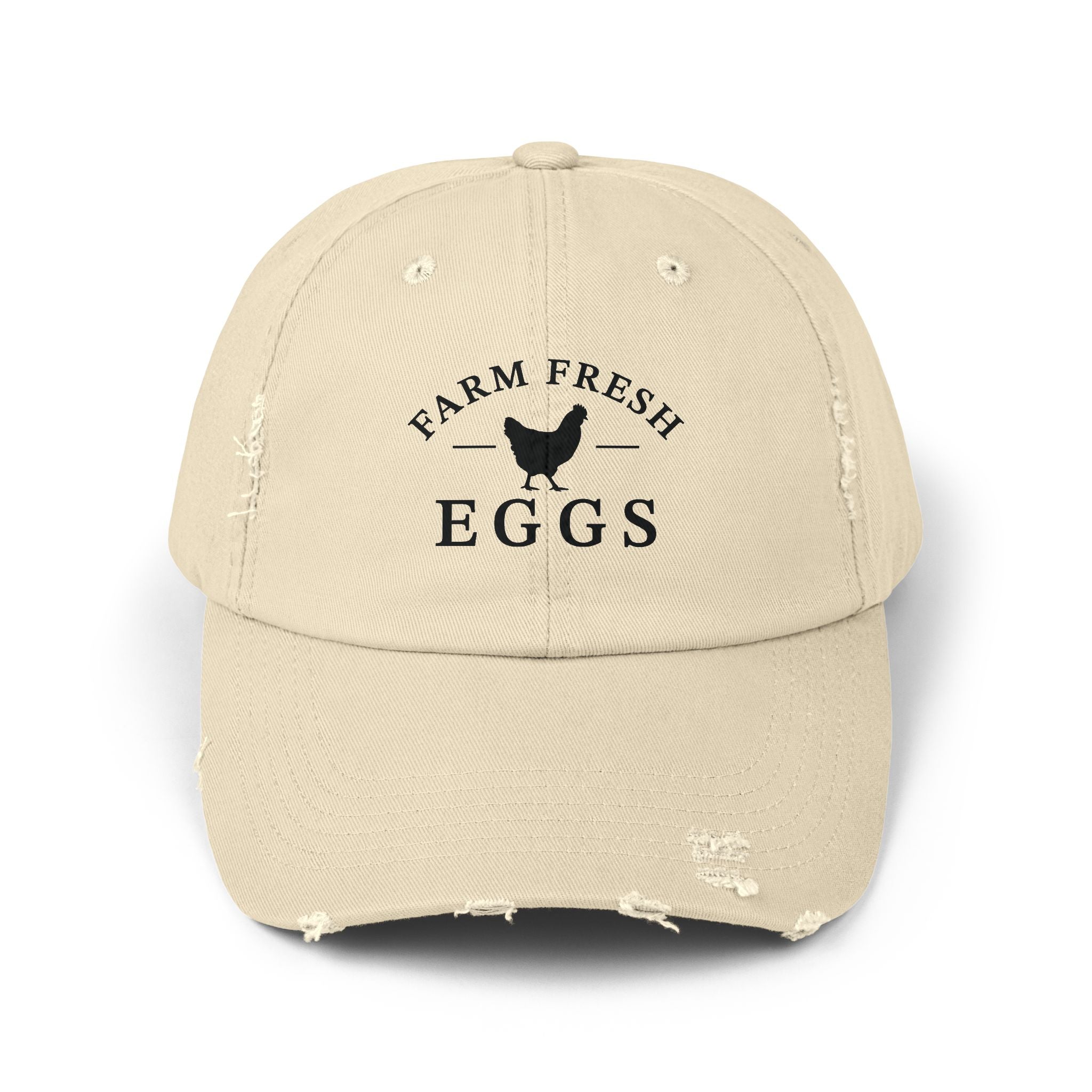 Farm Fresh Eggs Distressed Baseball Cap – Vintage Chicken Hat, Rustic Farm Egg Seller Cap, Backyard Chicken Keeper Hat, Homestead Farmwear