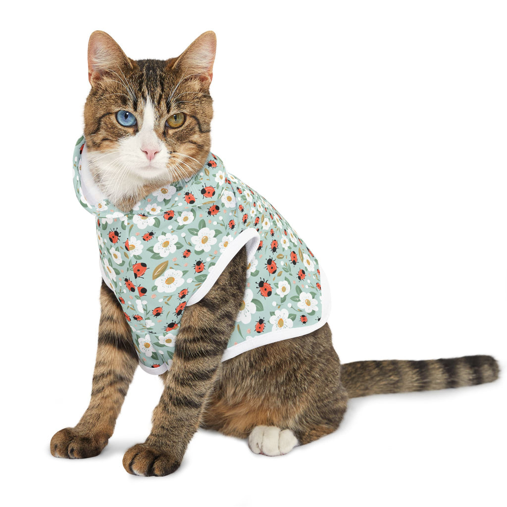 Blue Ladybug Pet Hoodie, Cute Pet Apparel, Animal Lover Gift, Dog Sweater, Cat Jumper, Pet Clothing