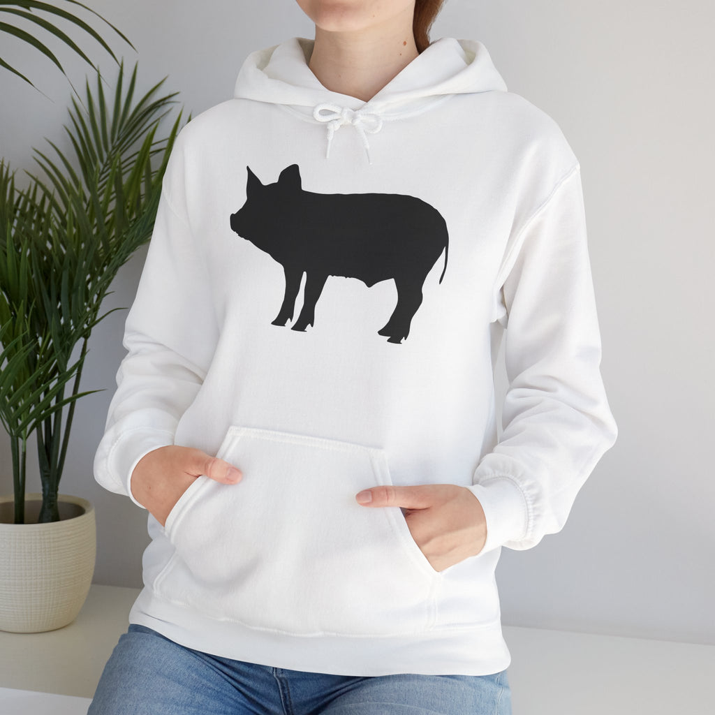 Pig Silhouette Hoodie – Farm Life Sweatshirt, Pig Lover Pullover, Homestead Hoodie, Mini Pig Apparel, Farm Animal Hoodie, Country Living Unisex Hoodie