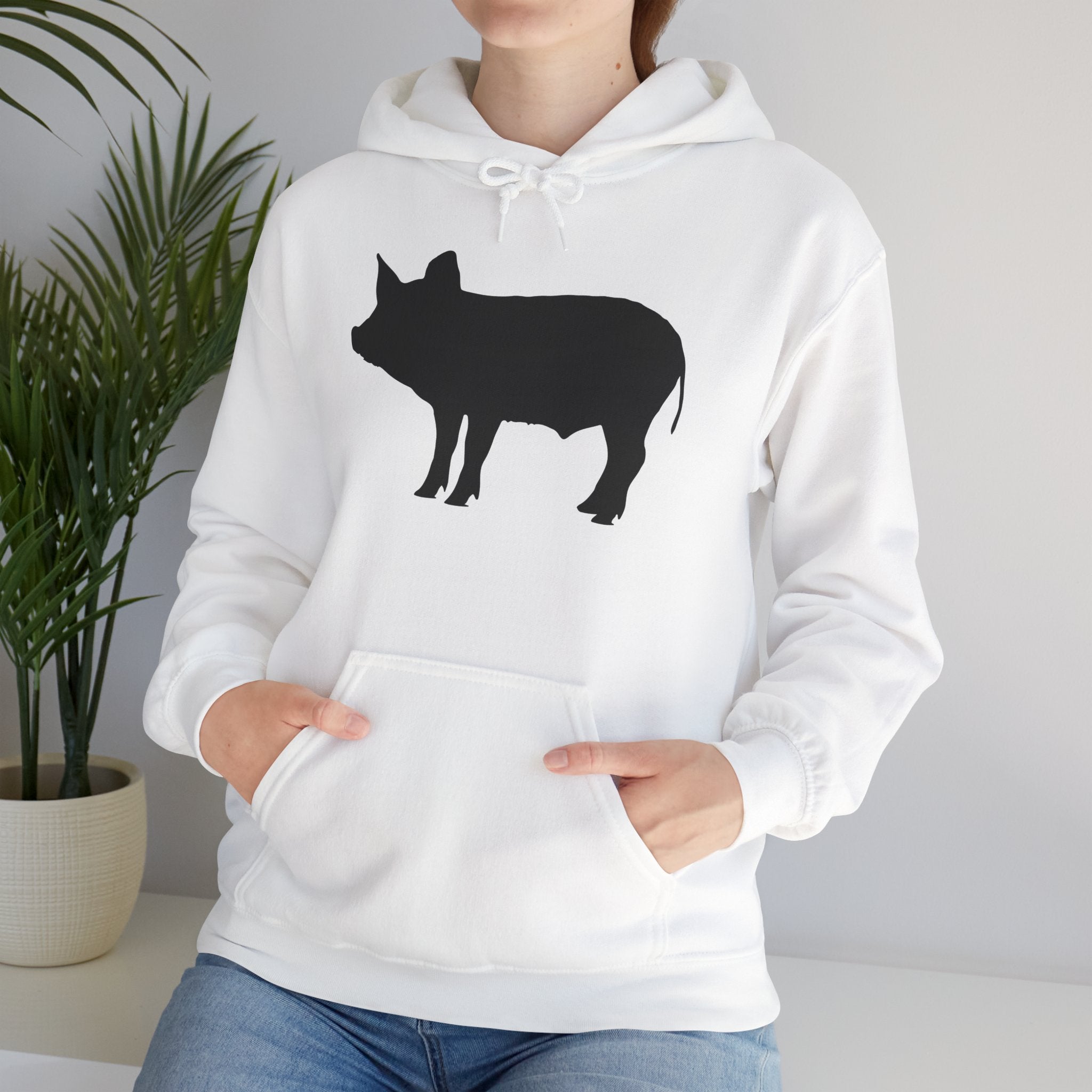 Pig Silhouette Hoodie – Farm Life Sweatshirt, Pig Lover Pullover, Homestead Hoodie, Mini Pig Apparel, Farm Animal Hoodie, Country Living Unisex Hoodie