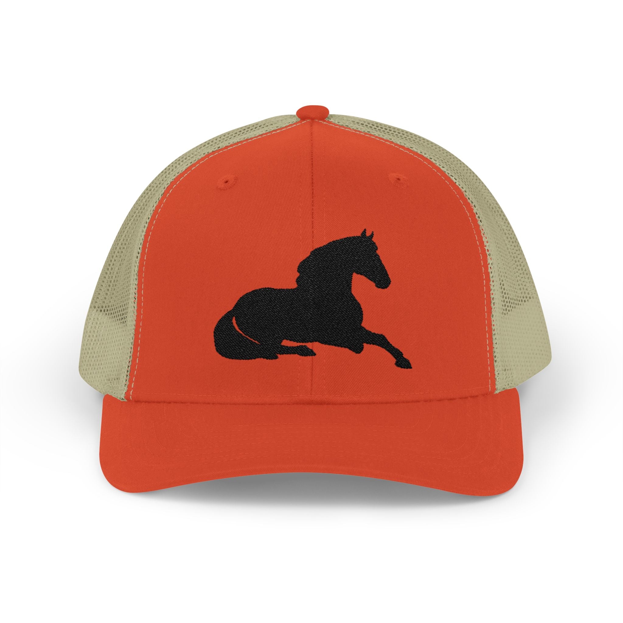 Resting Horse Trucker Hat | Laying Horse Silhouette Mesh Snapback Cap | Western Ranch Horse Lover Hat | Rustic Farm Life Cowboy Cowgirl Cap