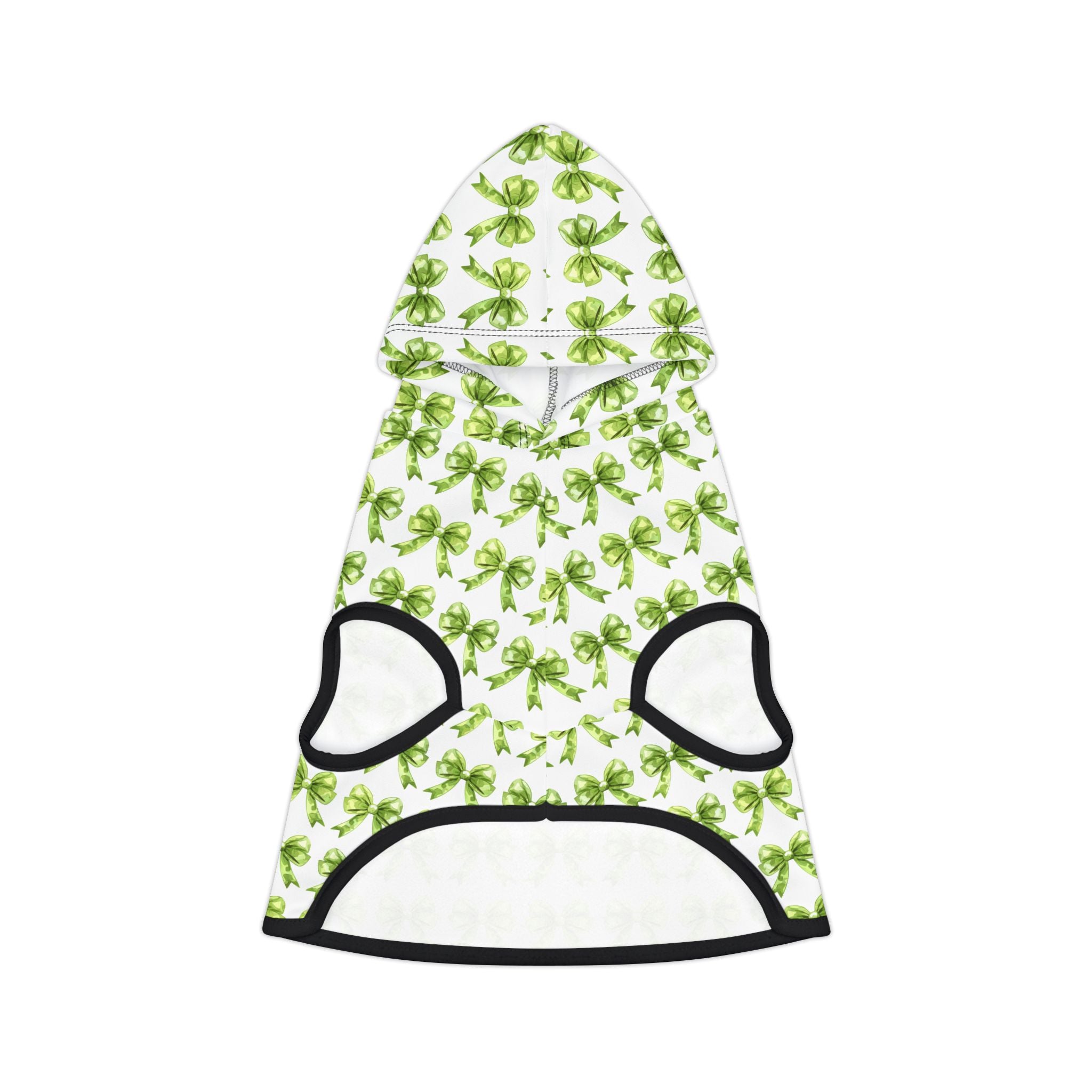 Green Coquette Bows Cute Pet Hoodie - Adorable Puppy Sweater, Small Dog Outfit, Furry Friend Gift, Pet Apparel, Animal Lover Present