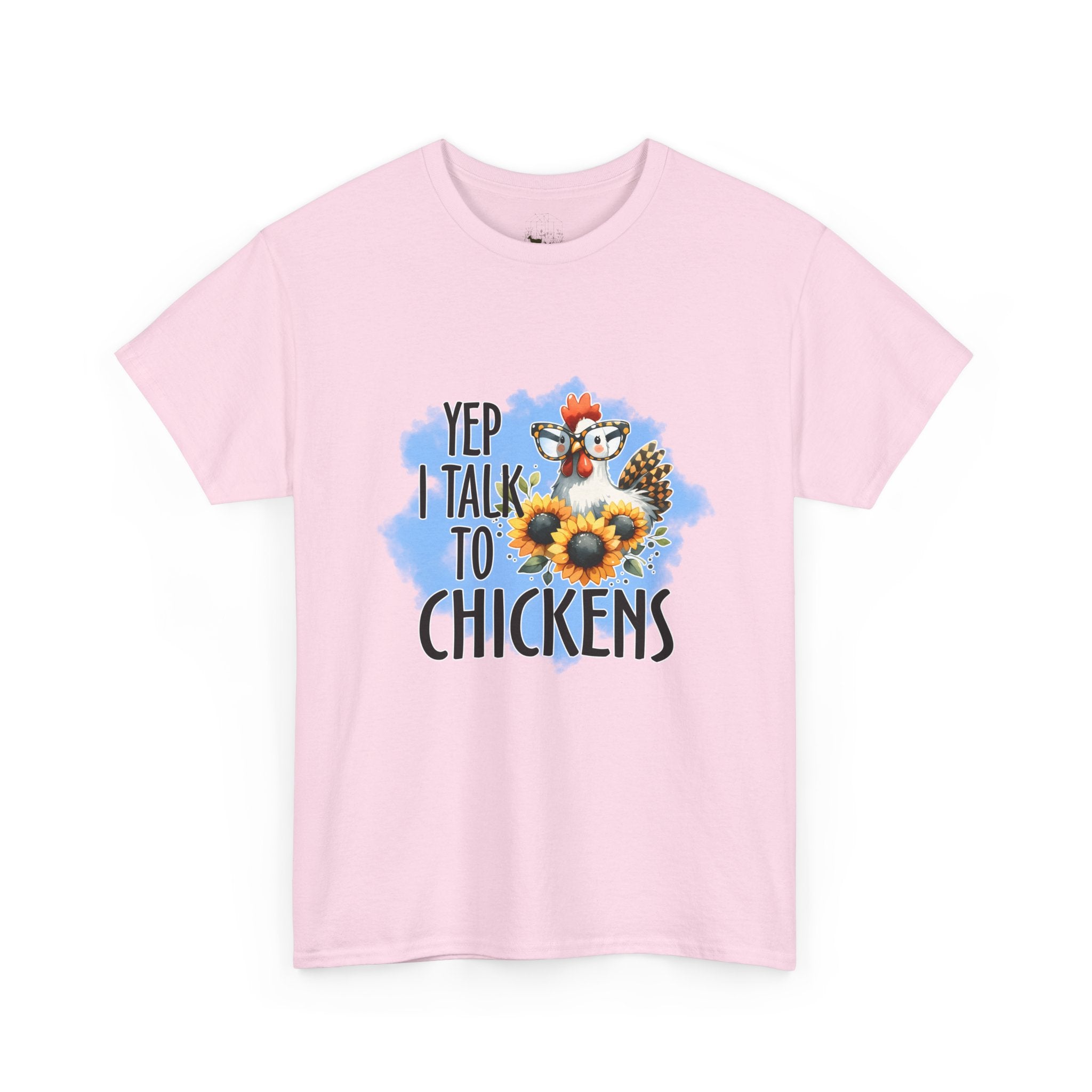Yep I Talk to Chickens T-Shirt – Funny Chicken Mom Tee, Sunflower Chicken Shirt, Farmhouse Homestead Apparel