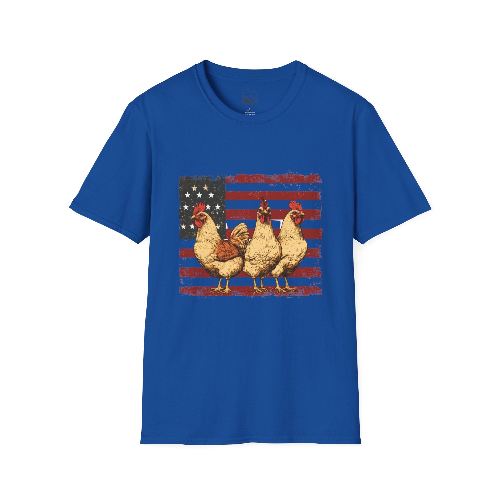 American Flag Chickens T-Shirt – American Flag Hen Shirt, Farm Life Tee, 4th of July Chicken Shirt, Backyard Chicken Keeper Gift, Homestead Farm Apparel