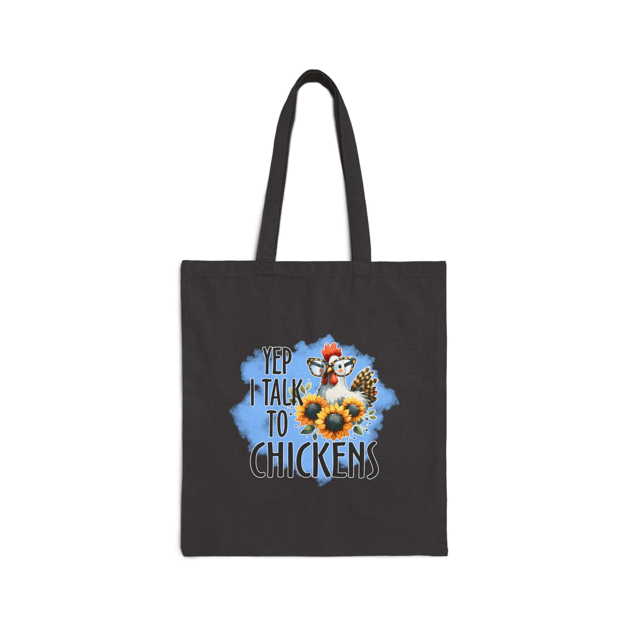 Yep I Talk to Chickens Tote Bag | Farmhouse Chicken Lover Canvas Tote | Homestead Market Bag