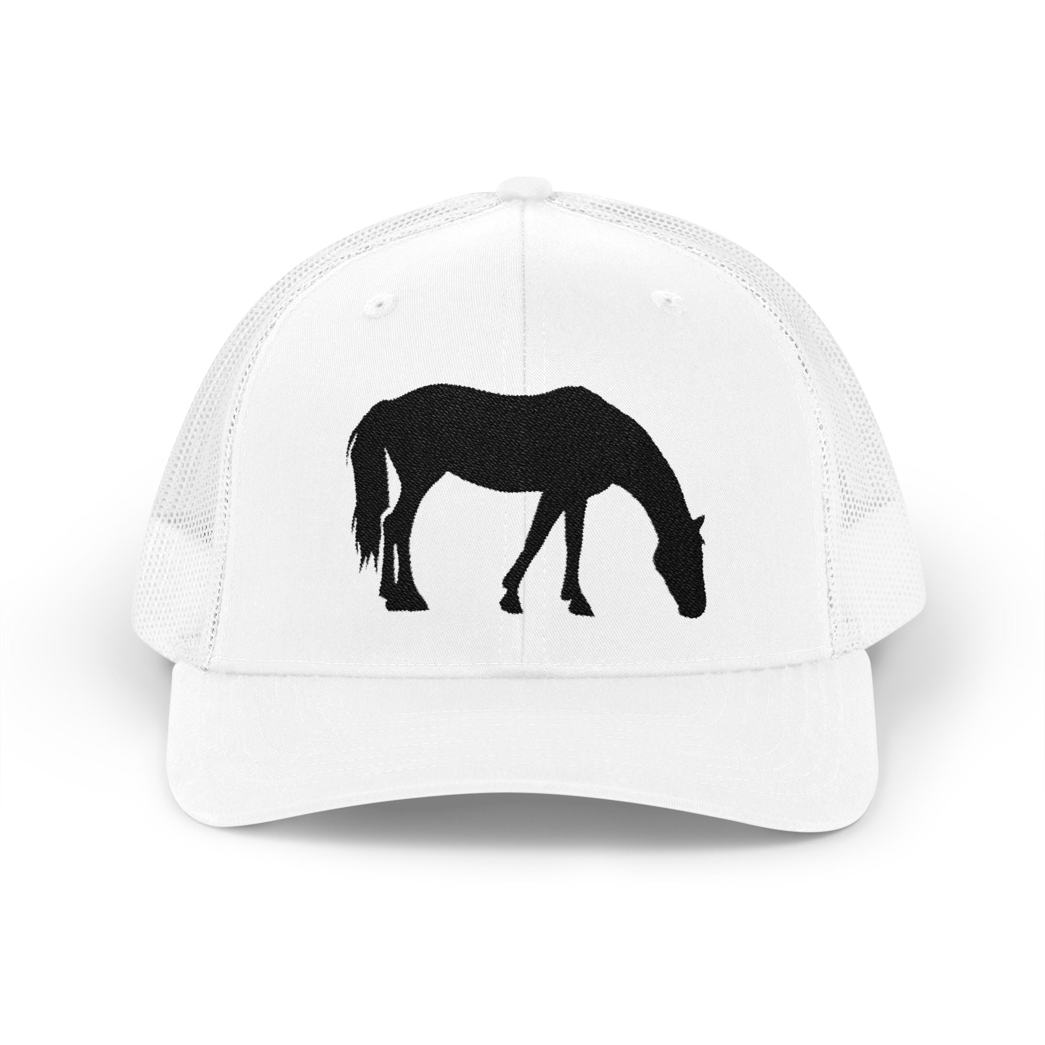 Grazing Horse Trucker Hat | Farm Life Mesh Snapback Cap | Equestrian Horse Lover Hat | Rustic Ranch & Cottagecore Farm Cap