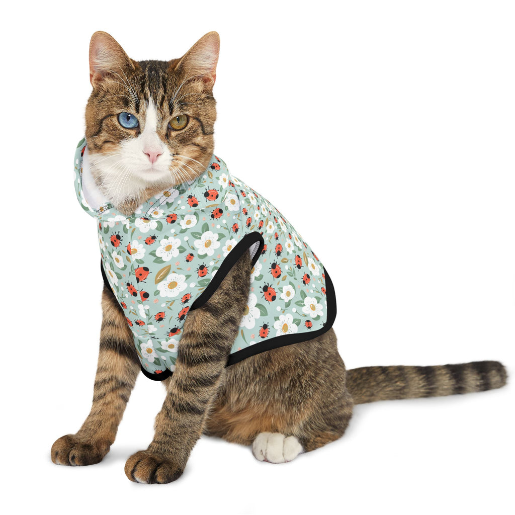 Blue Ladybug Pet Hoodie, Cute Pet Apparel, Animal Lover Gift, Dog Sweater, Cat Jumper, Pet Clothing