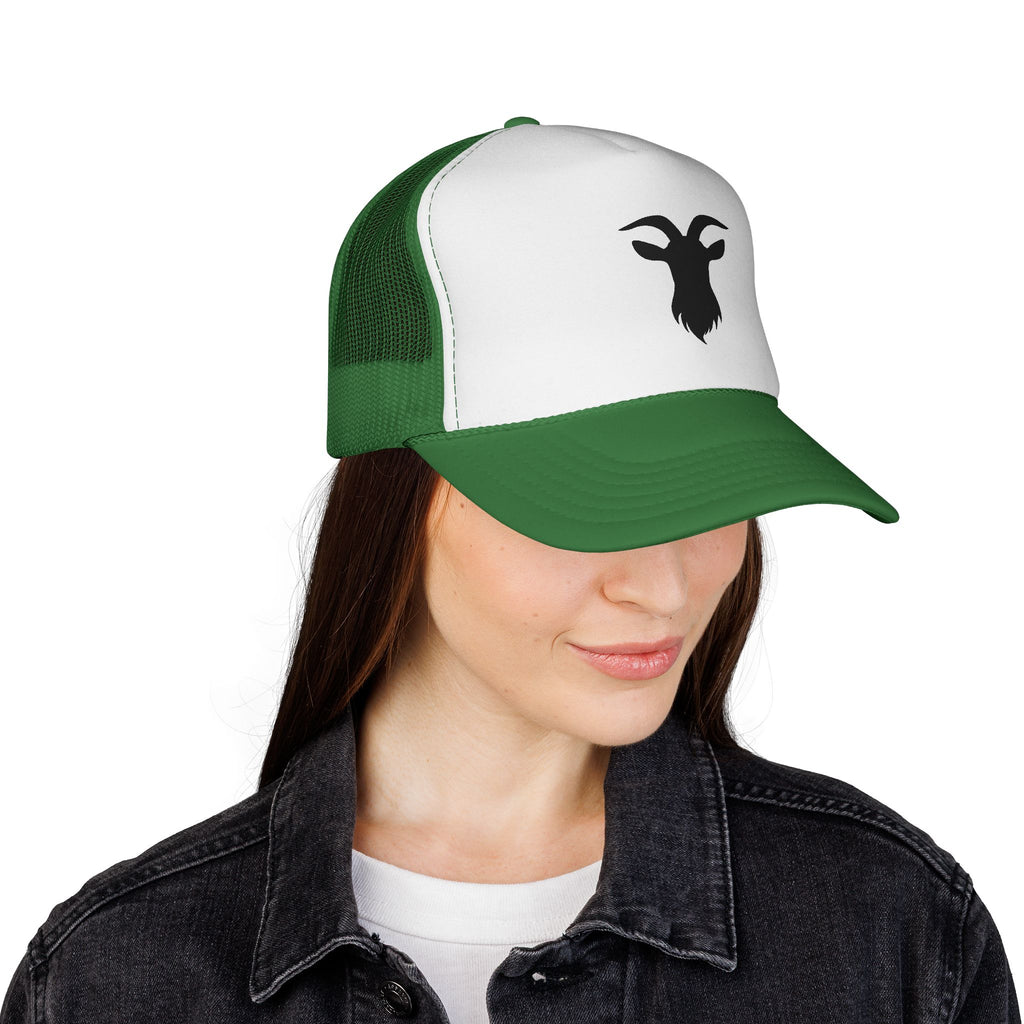 Goat Silhouette Trucker Hat – Farm Goat Hat, Homestead Goat Keeper Cap, Minimalist Farm Life Snapback
