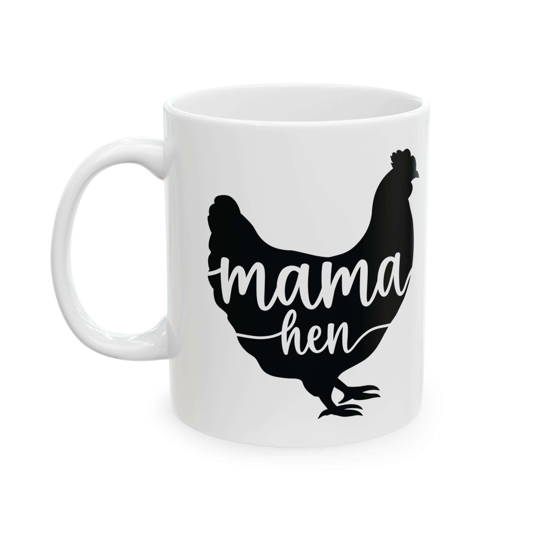Mama Hen Ceramic Mug – Chicken Mom Coffee Cup, Farm Homestead Mug, Backyard Chicken Lover Gift (11oz, 15oz)