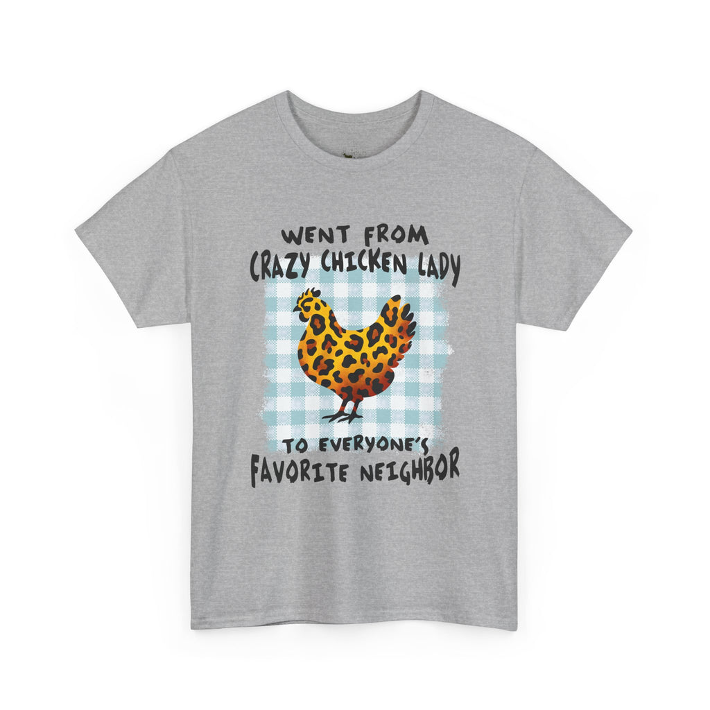 Went From Crazy Chicken Lady T-Shirt – Funny Chicken Mom Tee, Farmhouse Homestead Neighbor Gift Shirt, Unisex Gildan 5000