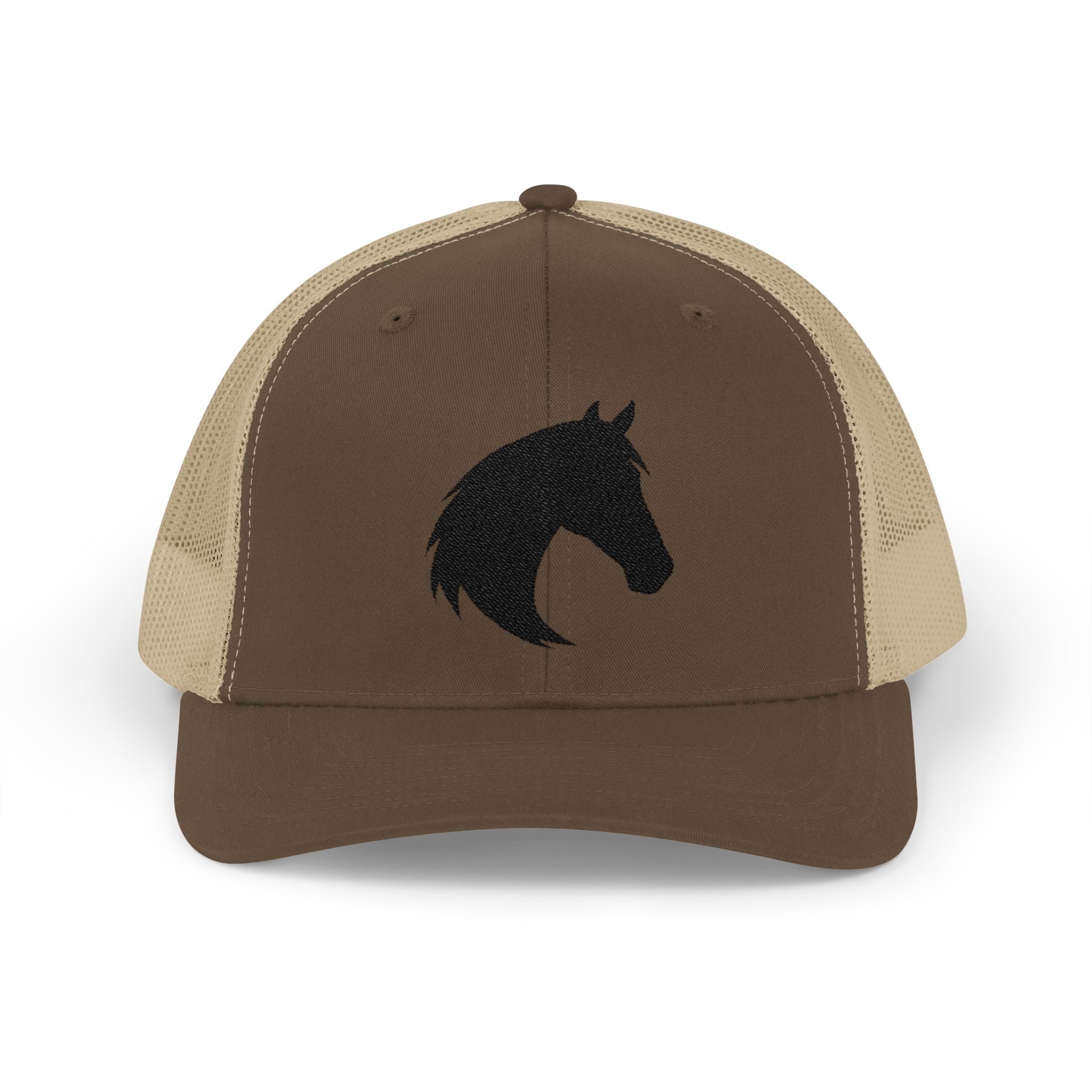 Horse Head Trucker Hat | Western Horse Silhouette Mesh Snapback Cap | Equestrian Ranch Hat | Rustic Farm Life Cowboy Cowgirl Horse Lover Hat