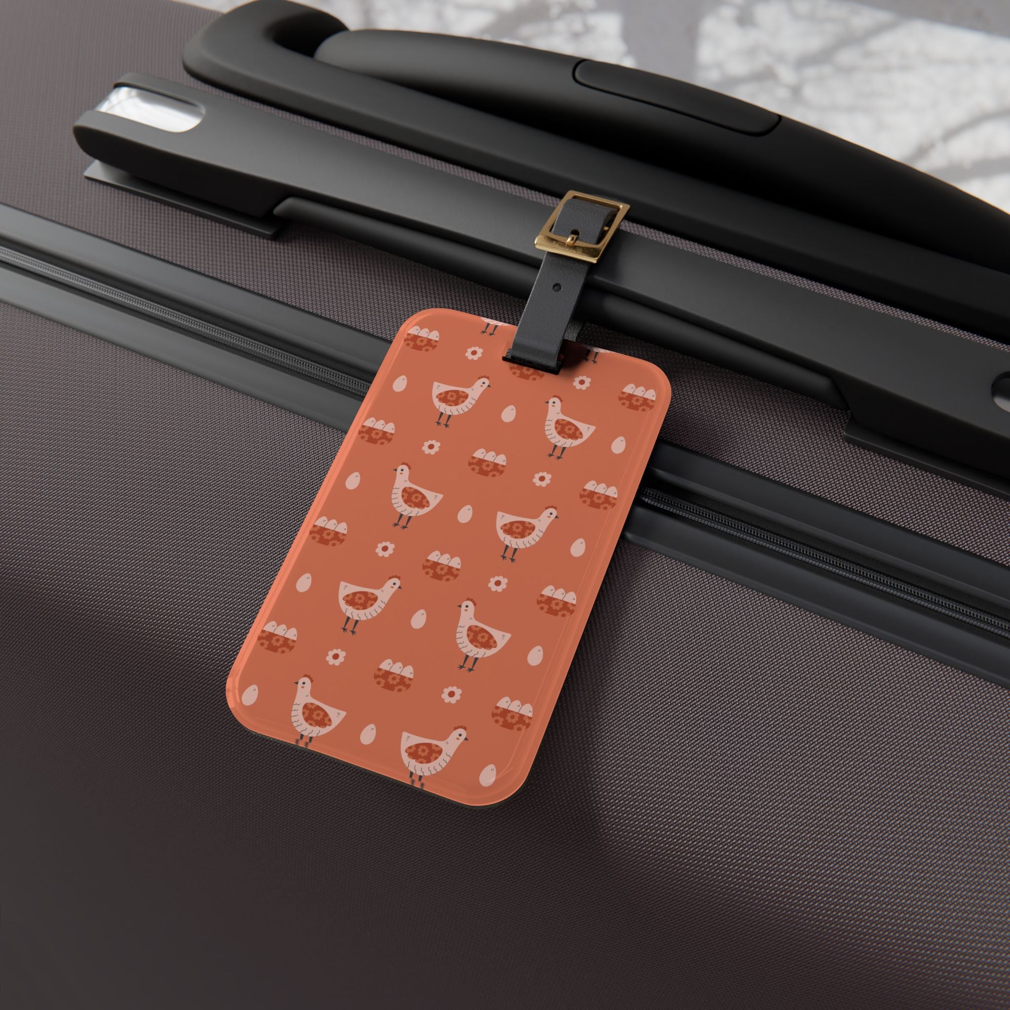 Chicken Luggage Tag | Farmhouse Travel Accessory | Rustic Hen Suitcase Tag | Cottagecore Poultry Bag Identifier | Gumpert Homestead